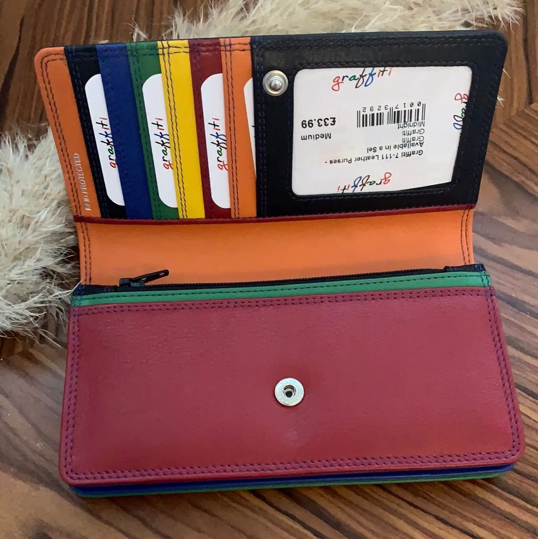 Graffiti Ladies Wallet Purse 7-111 Available in a Selection of Colours