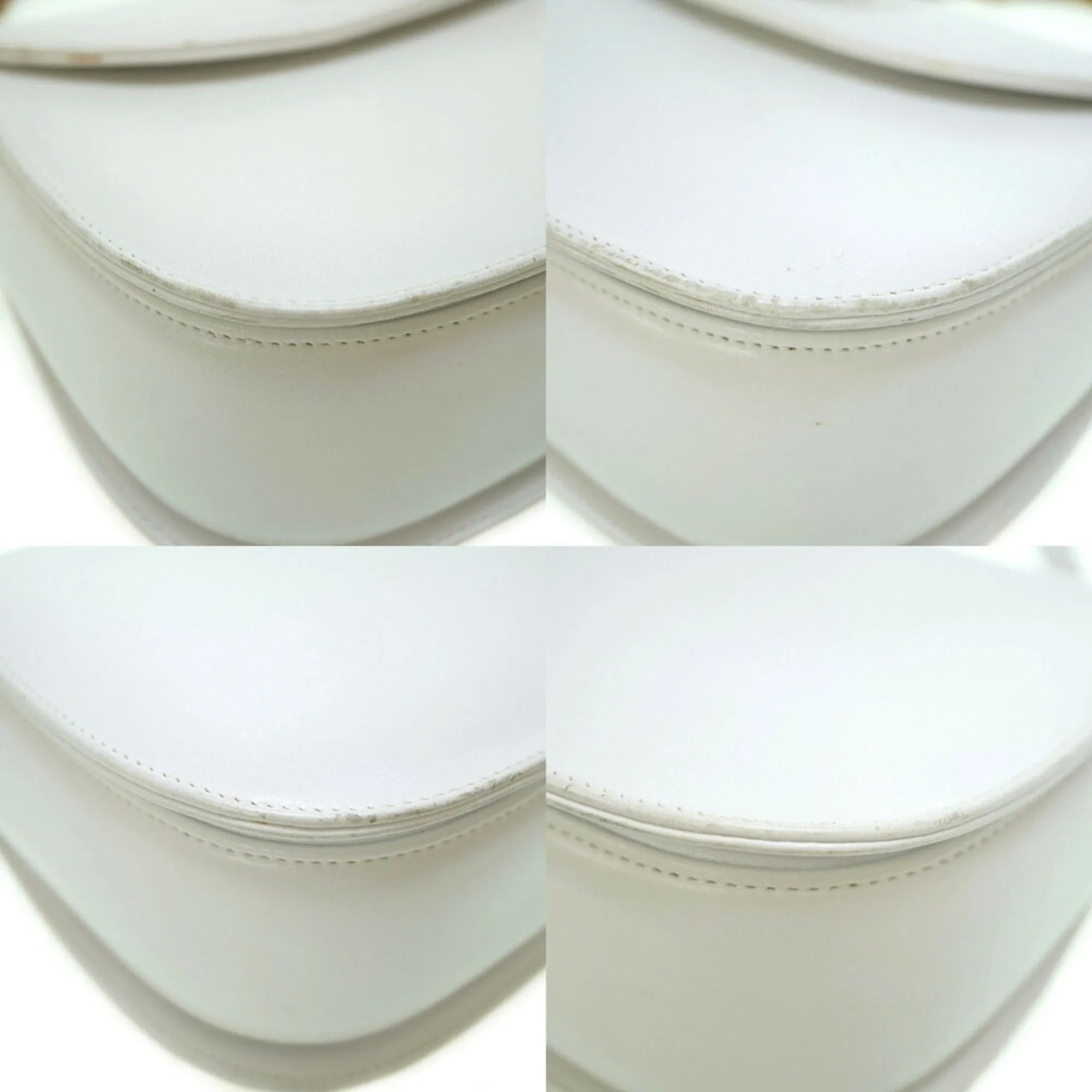 GUCCI bamboo shoulder handbag leather white  strap