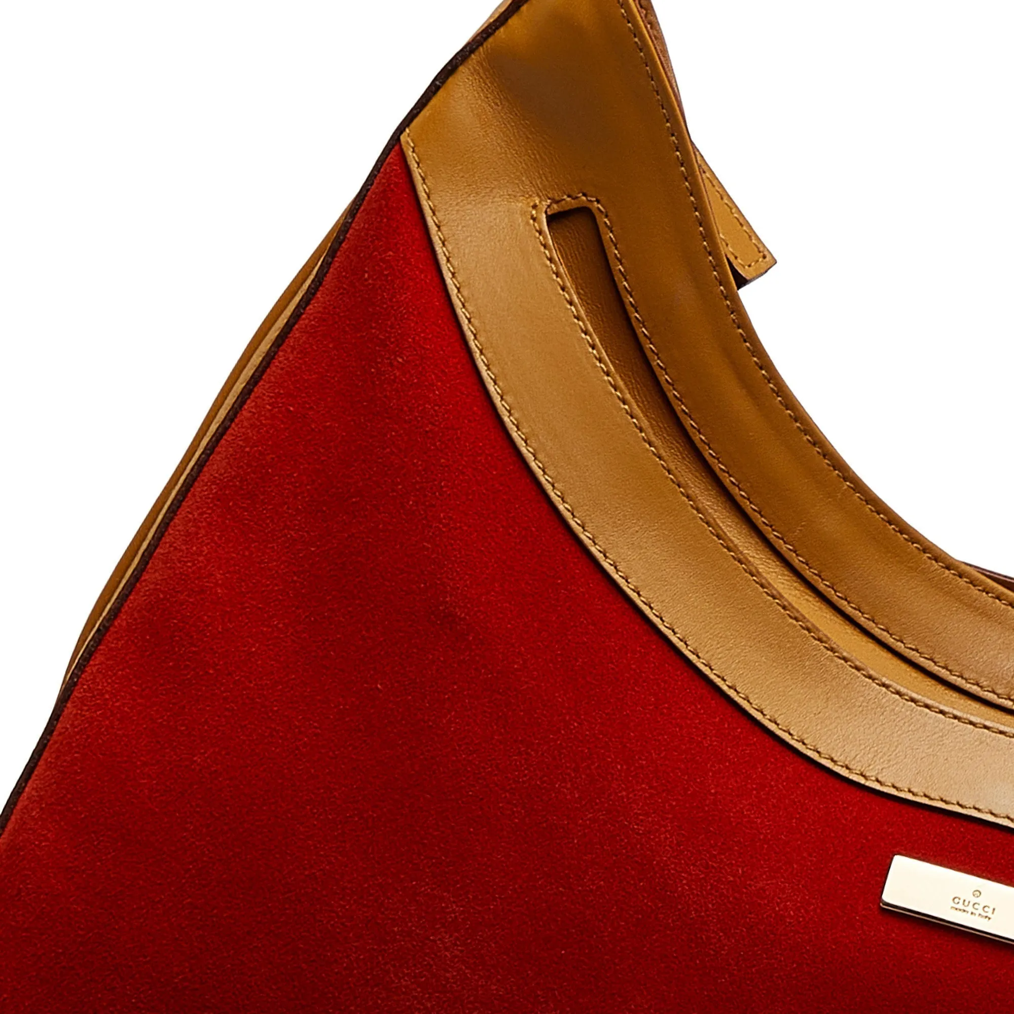 GUCCI Bamboo Suede Shoulder Bag