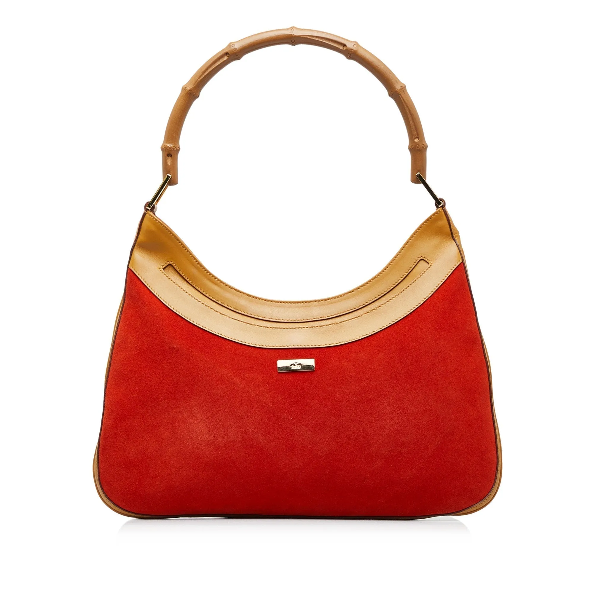 GUCCI Bamboo Suede Shoulder Bag