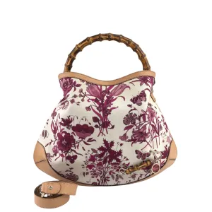 GUCCI Bamboo Two-way Handbag Shoulder bag White Vintage 4thvhr