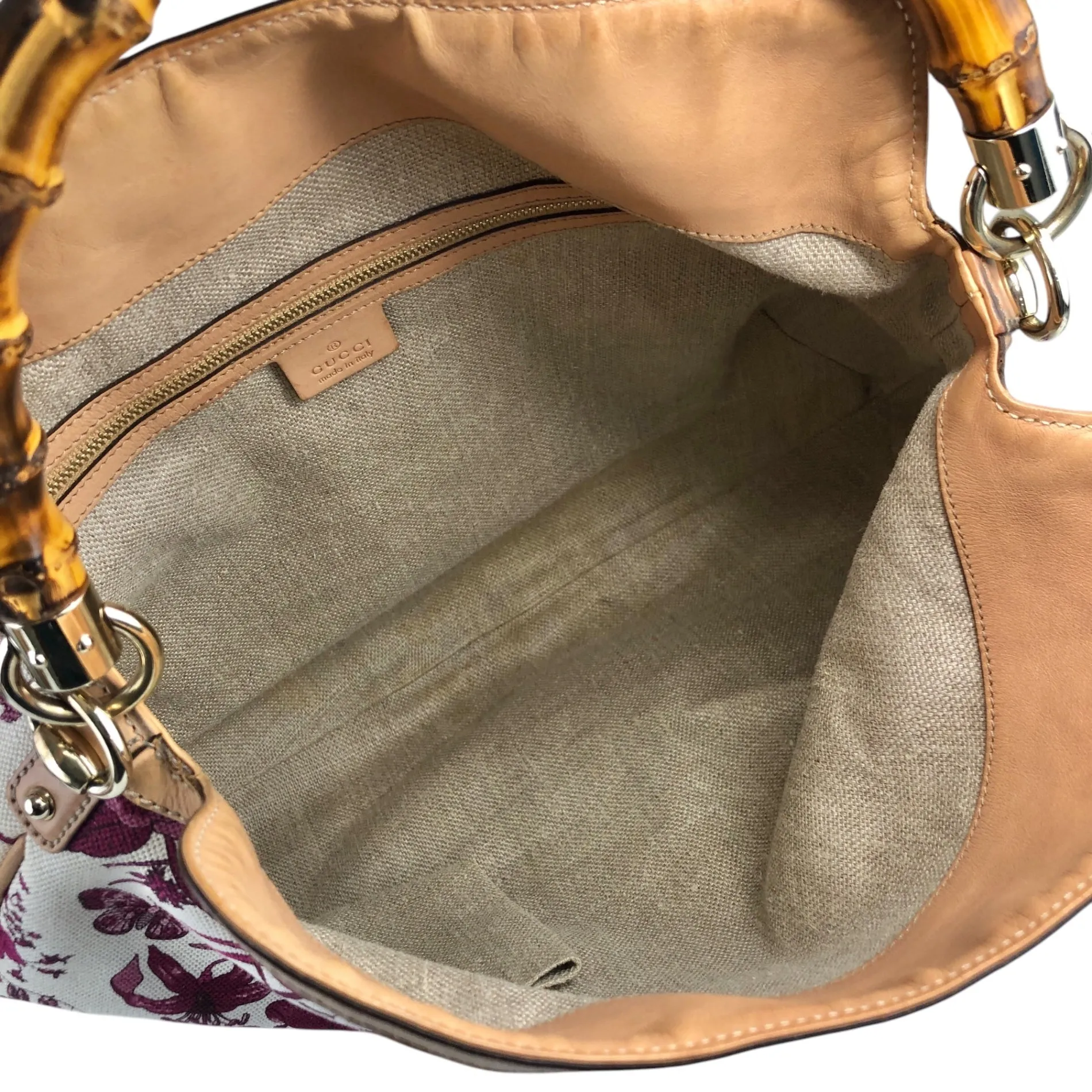 GUCCI Bamboo Two-way Handbag Shoulder bag White Vintage 4thvhr