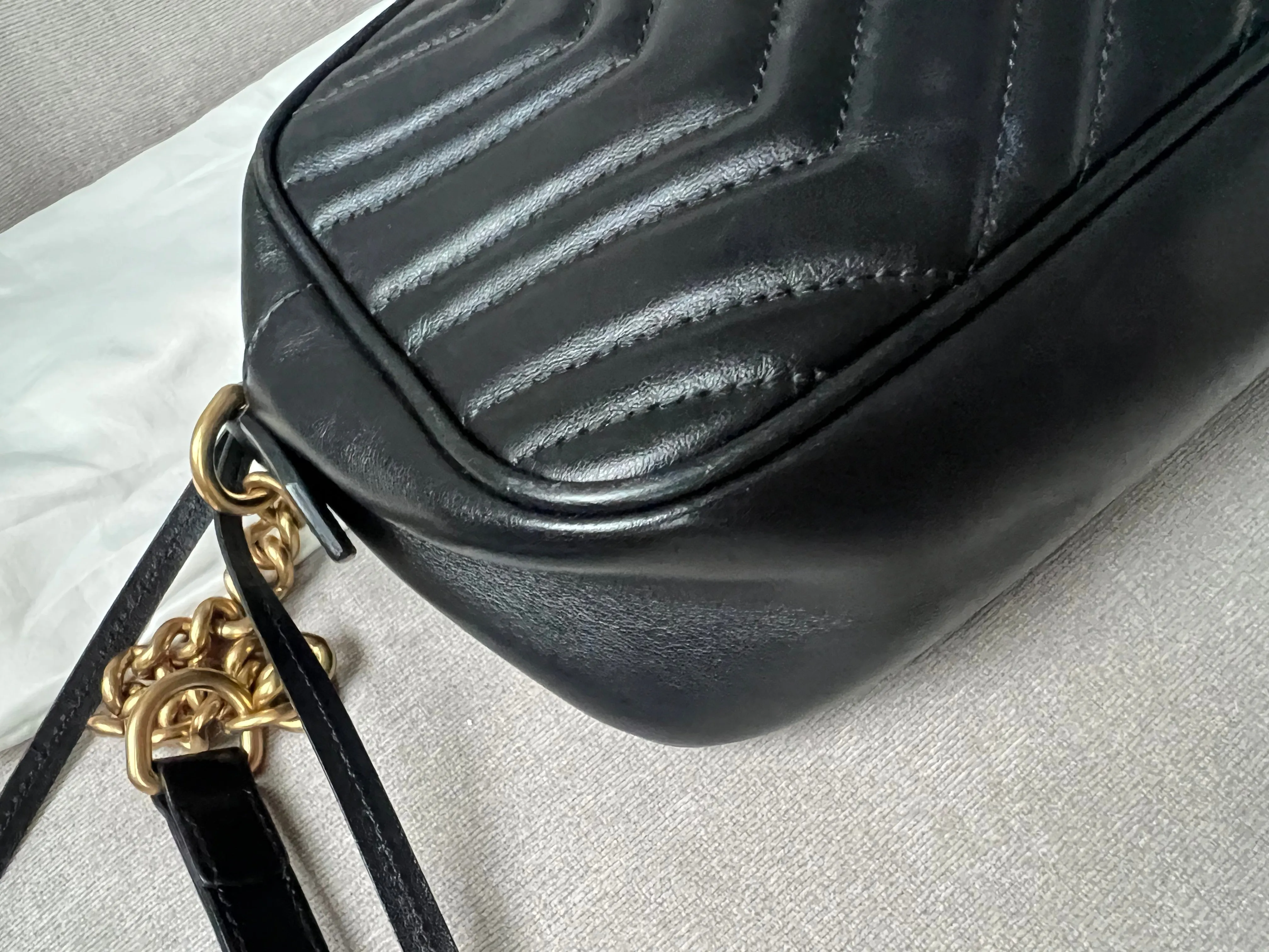 Gucci GG Black Marmont Small Shoulder Bag