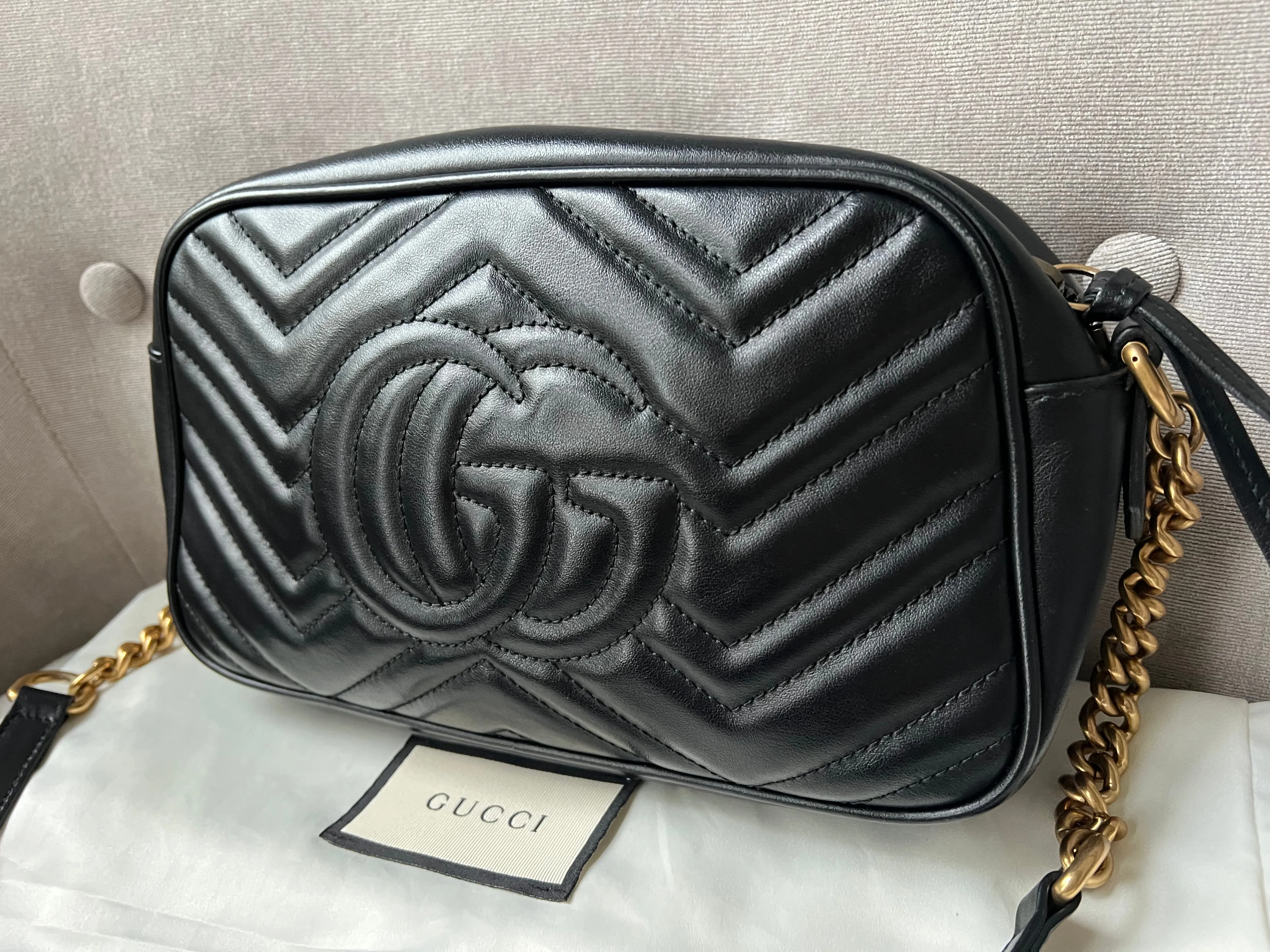 Gucci GG Black Marmont Small Shoulder Bag
