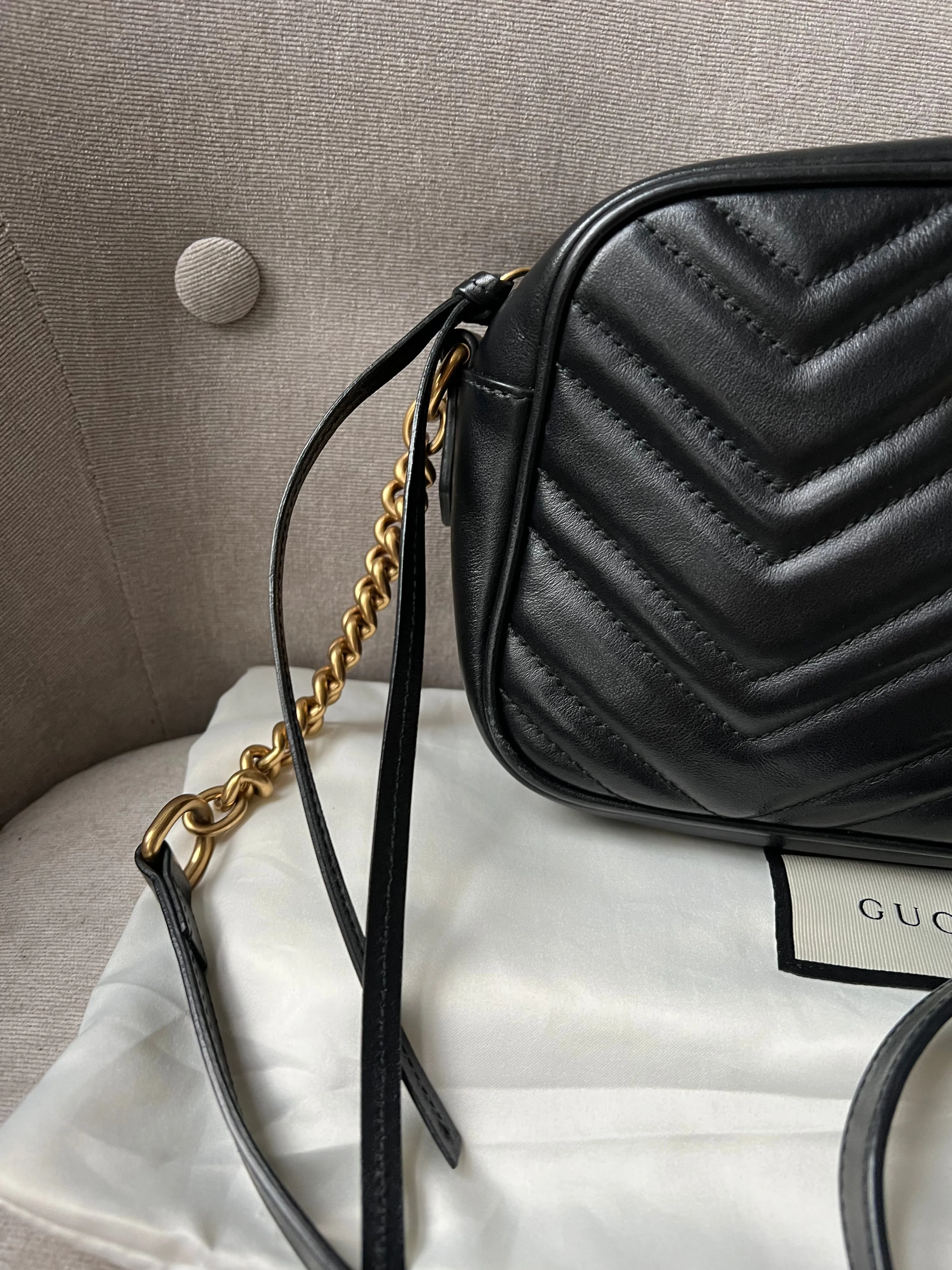 Gucci GG Black Marmont Small Shoulder Bag