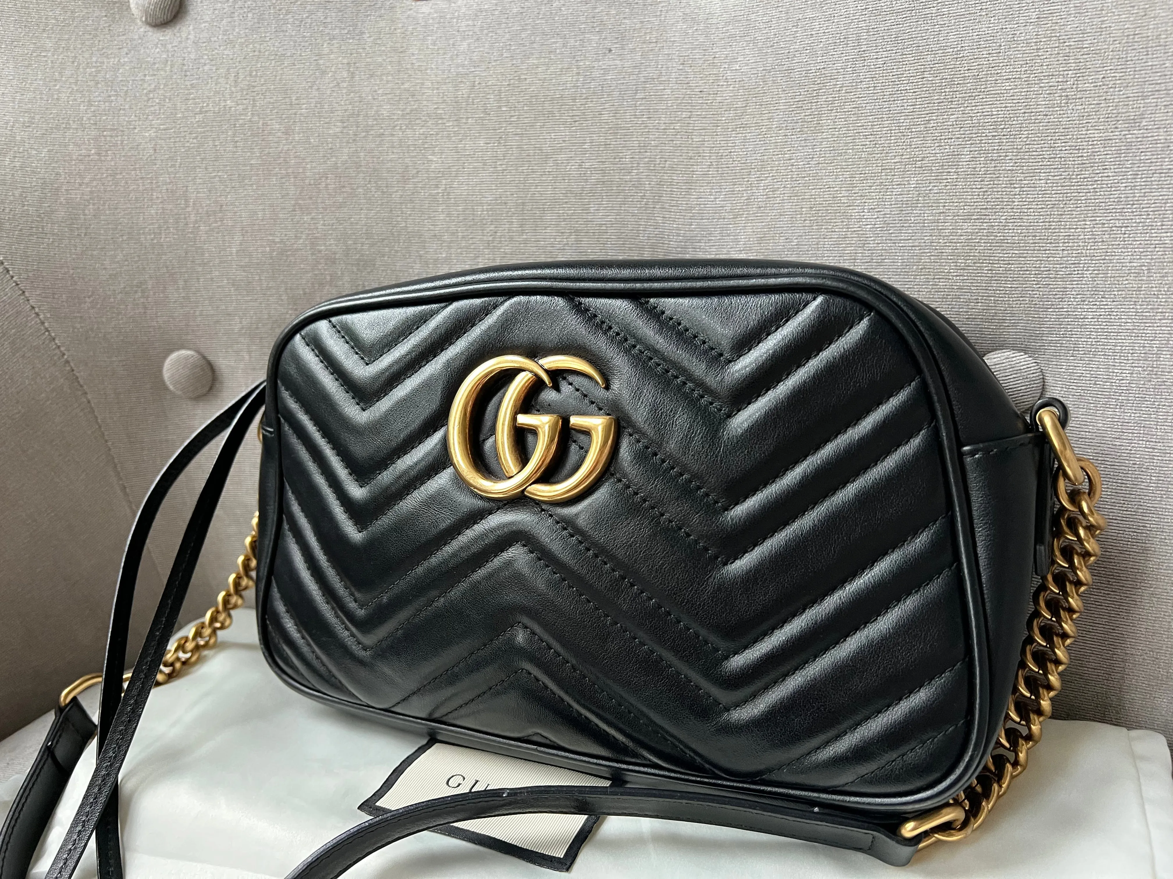 Gucci GG Black Marmont Small Shoulder Bag