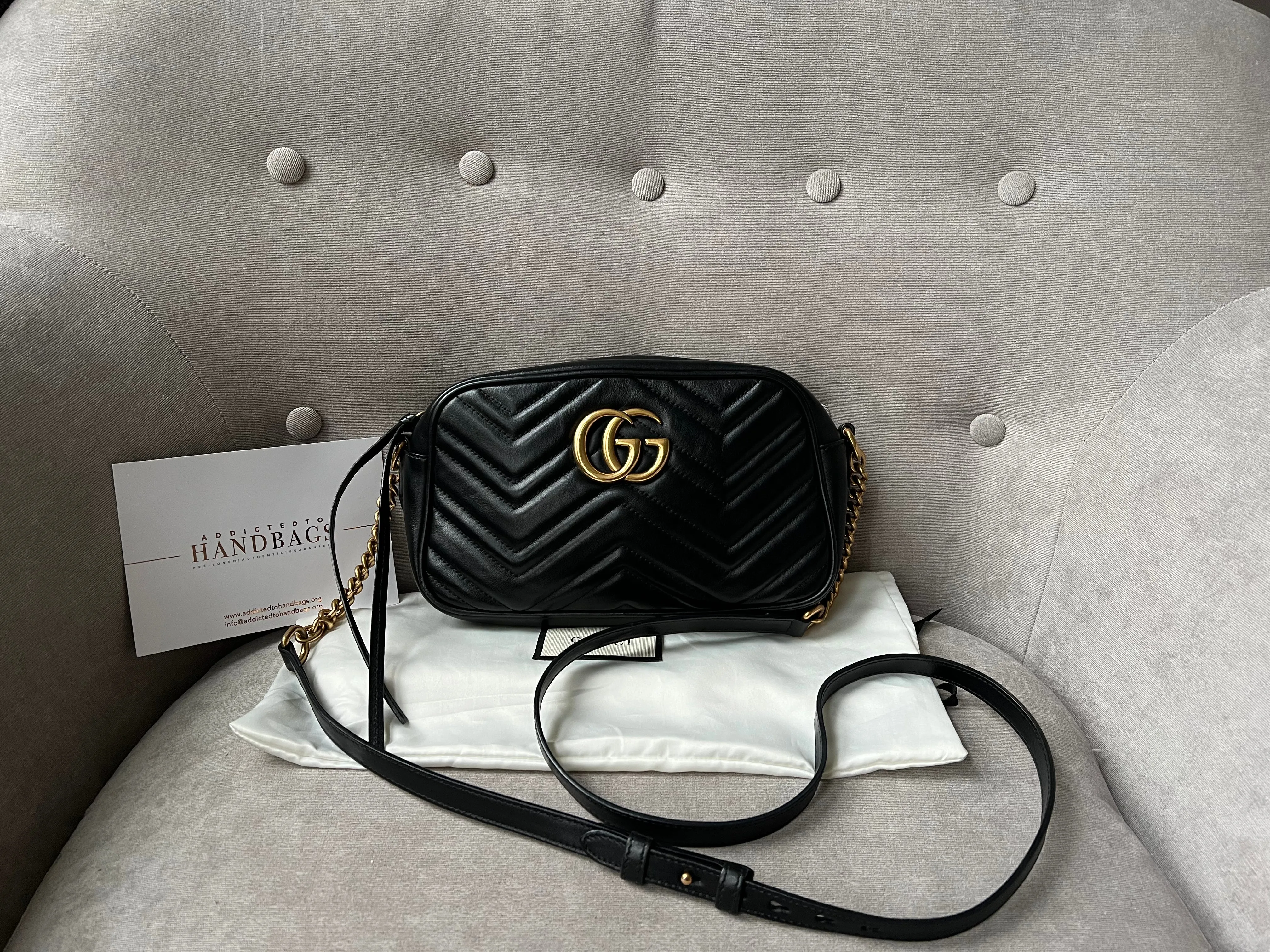 Gucci GG Black Marmont Small Shoulder Bag