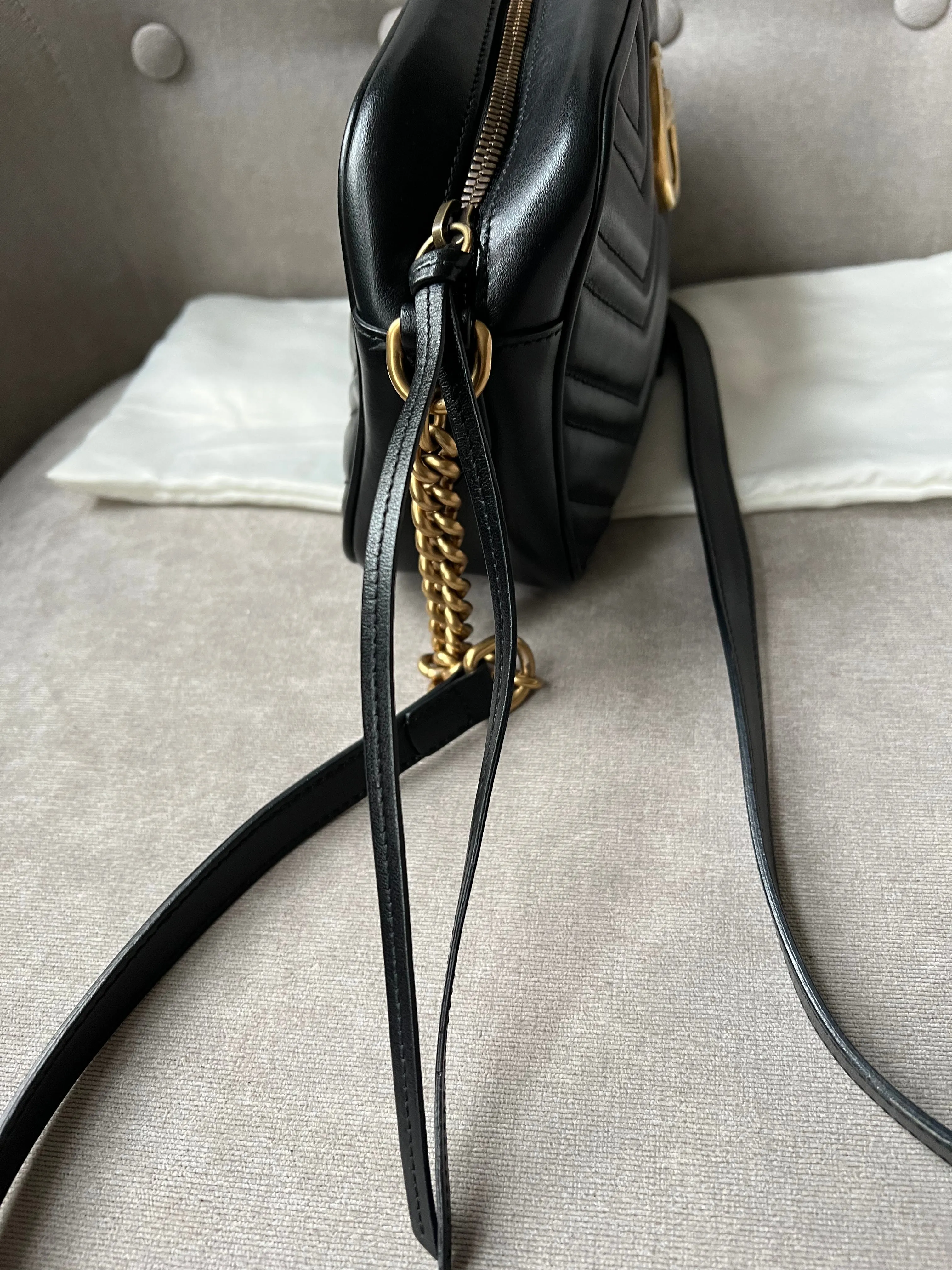 Gucci GG Black Marmont Small Shoulder Bag