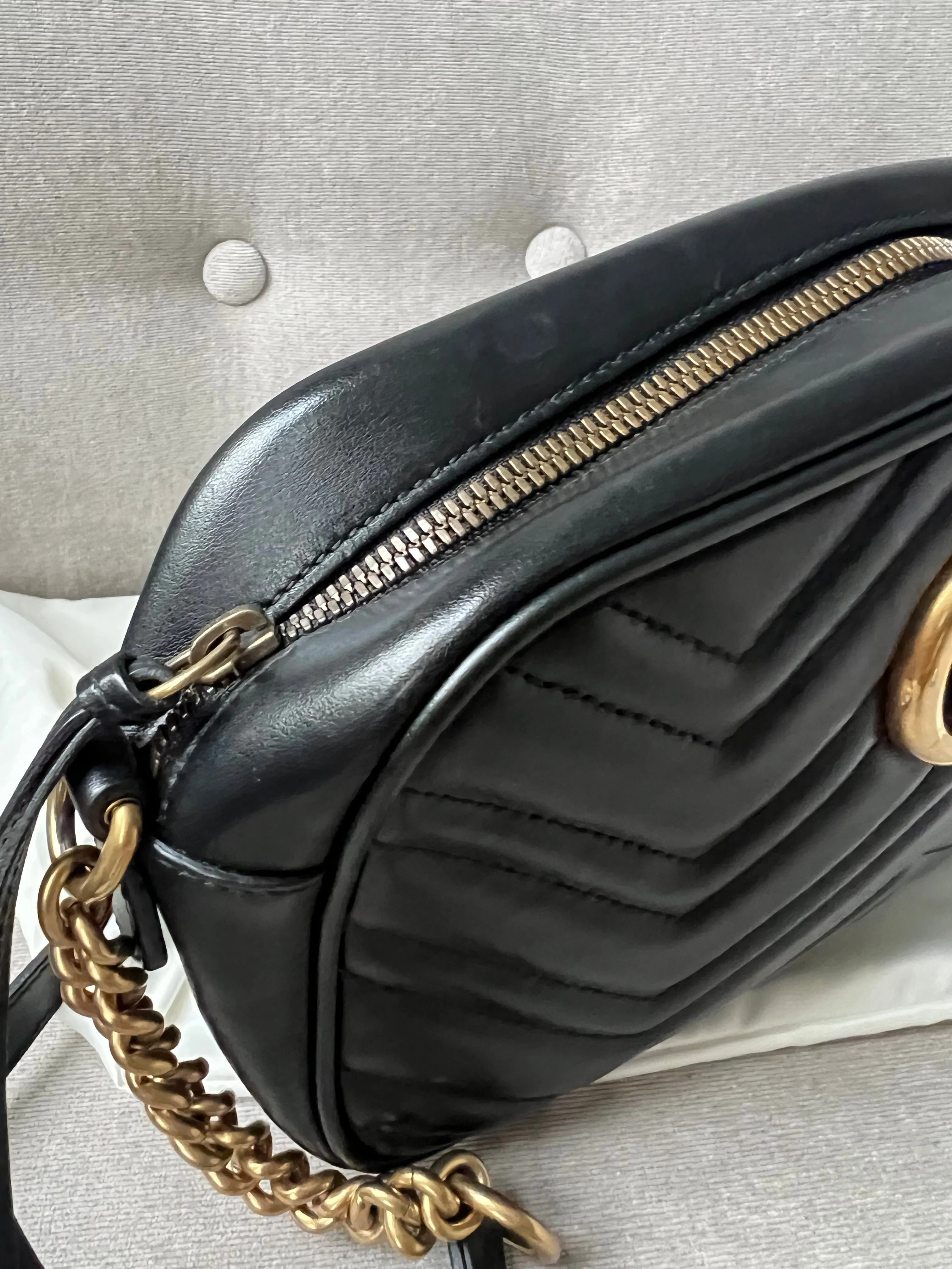 Gucci GG Black Marmont Small Shoulder Bag