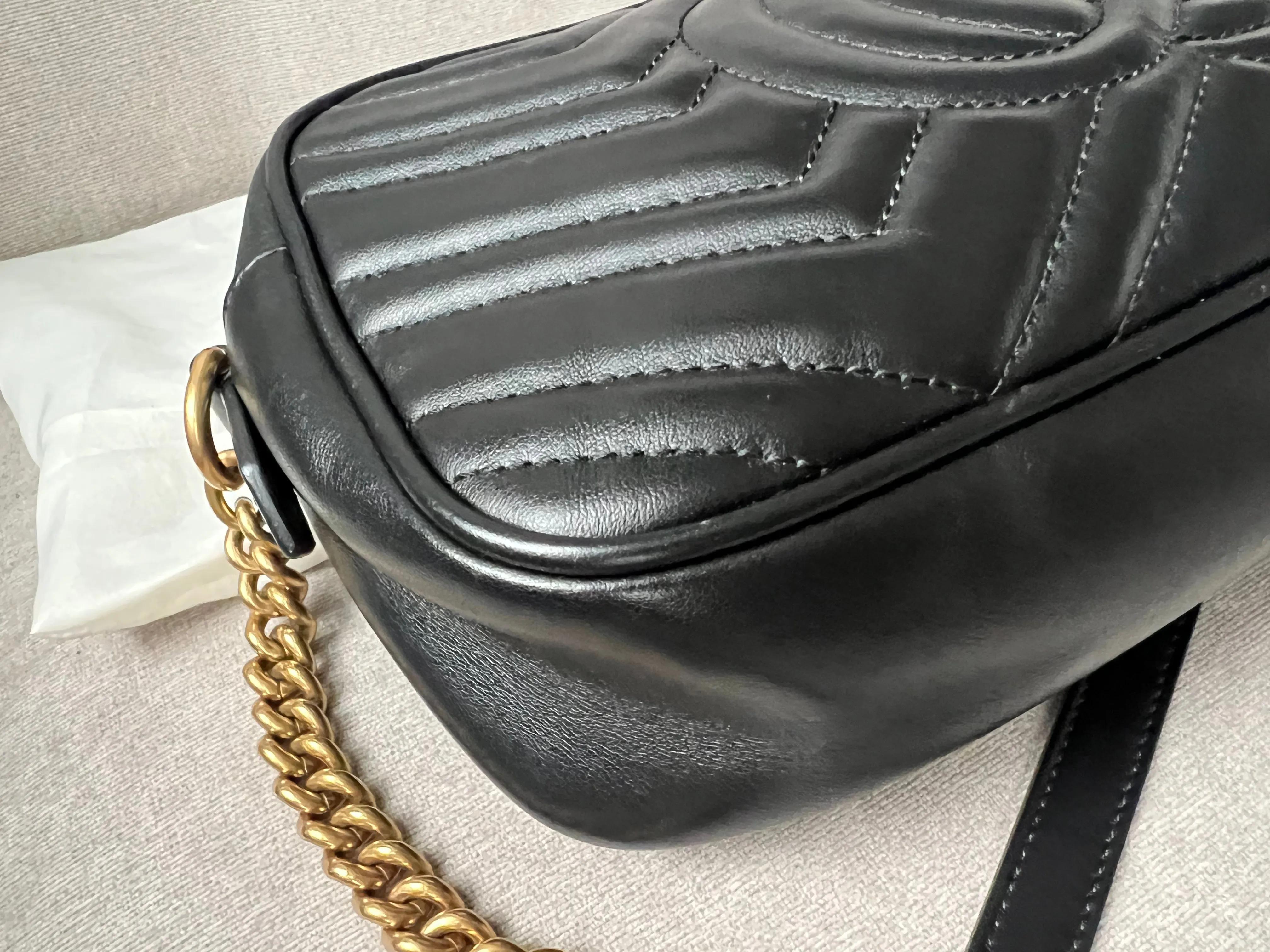 Gucci GG Black Marmont Small Shoulder Bag