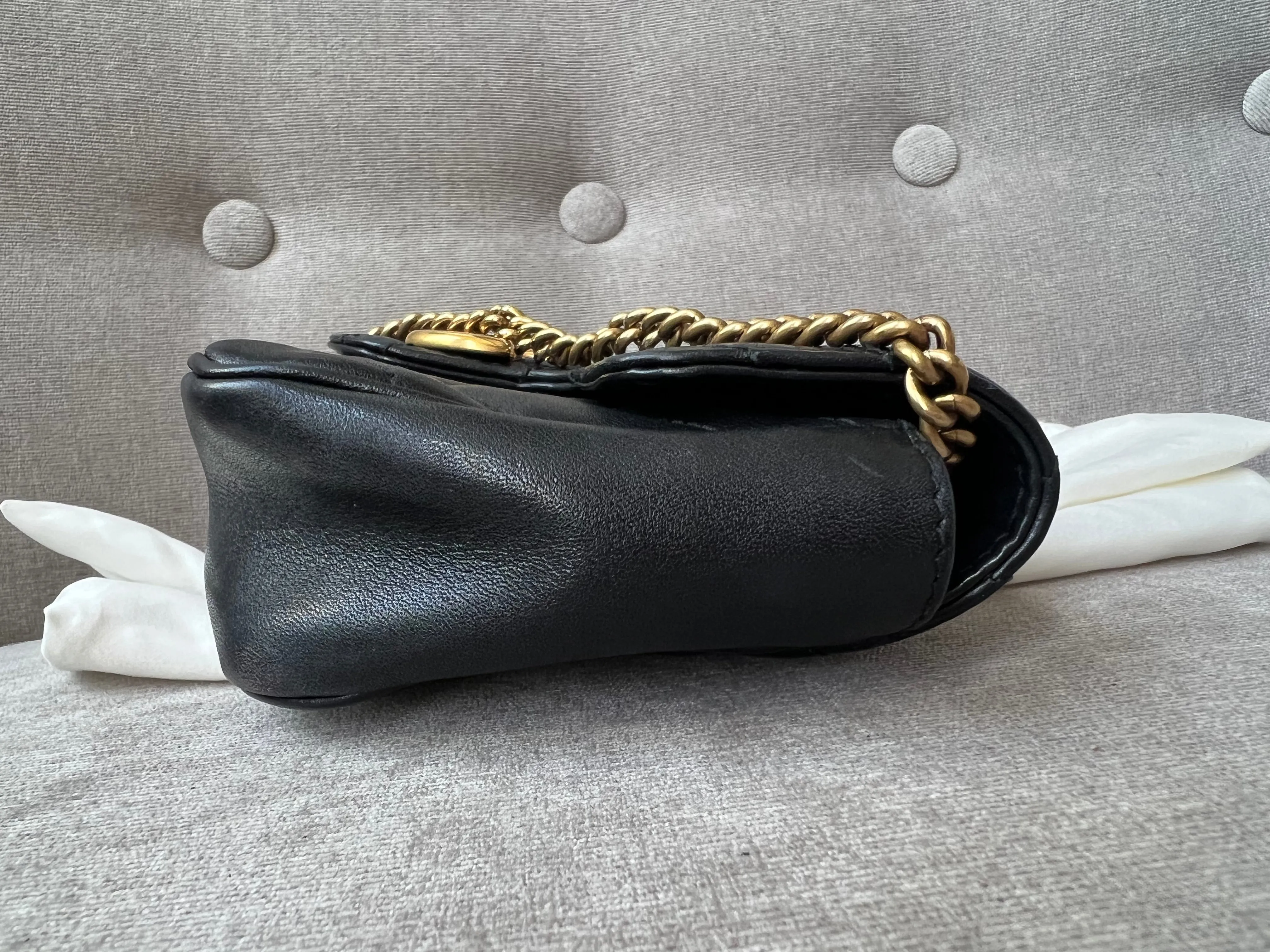 Gucci GG Black Marmont Super Mini Shoulder Bag