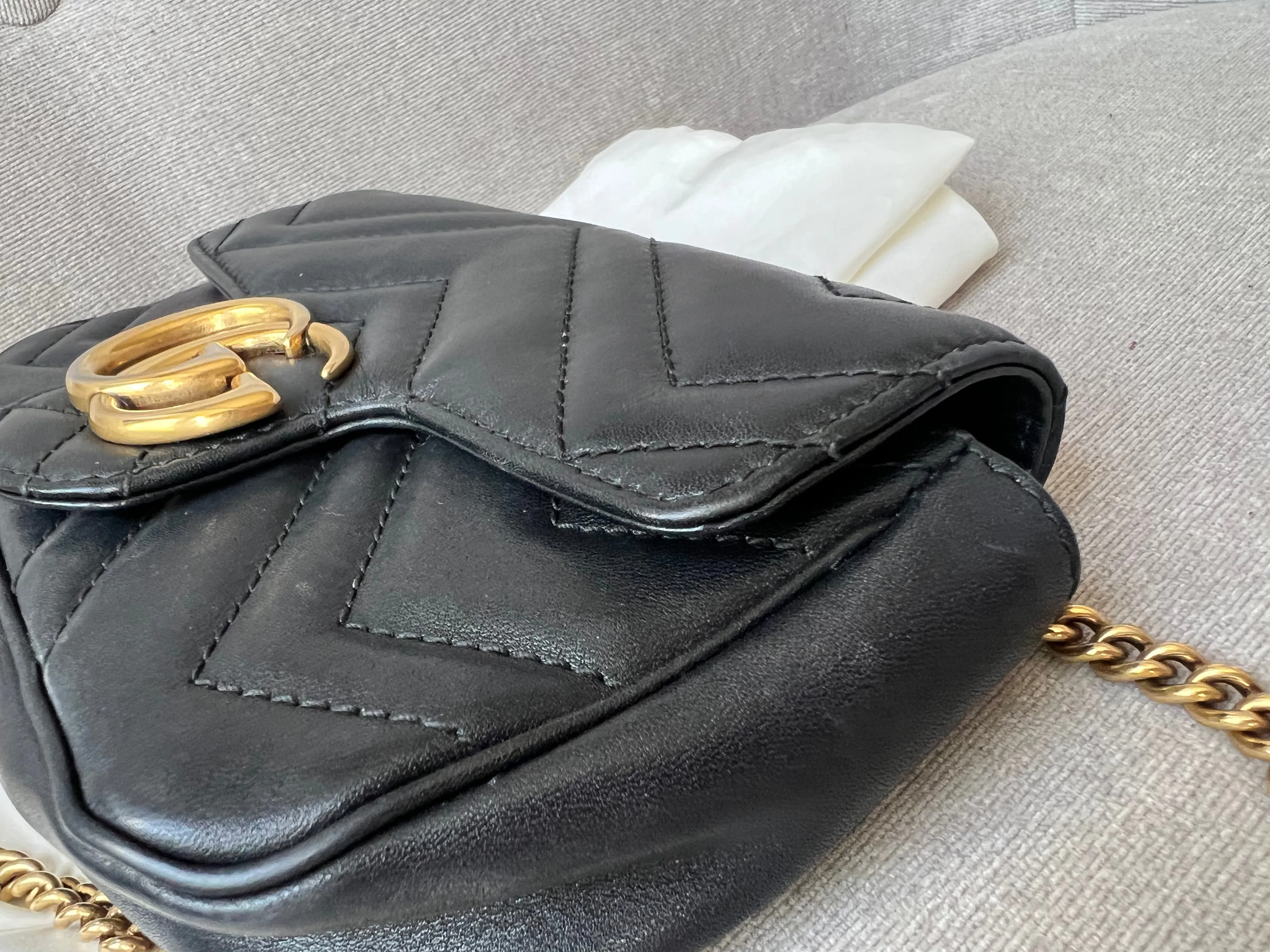 Gucci GG Black Marmont Super Mini Shoulder Bag