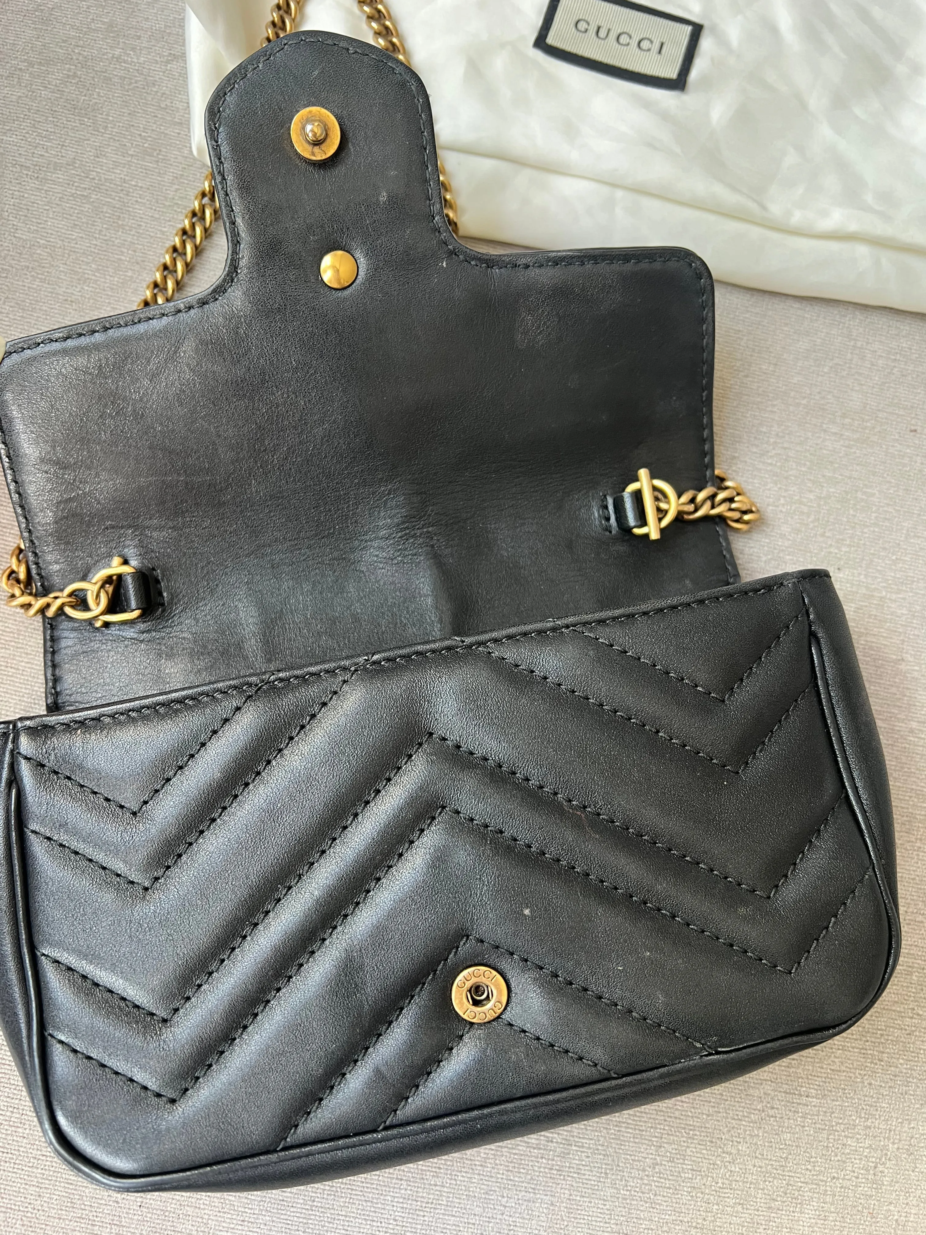 Gucci GG Black Marmont Super Mini Shoulder Bag