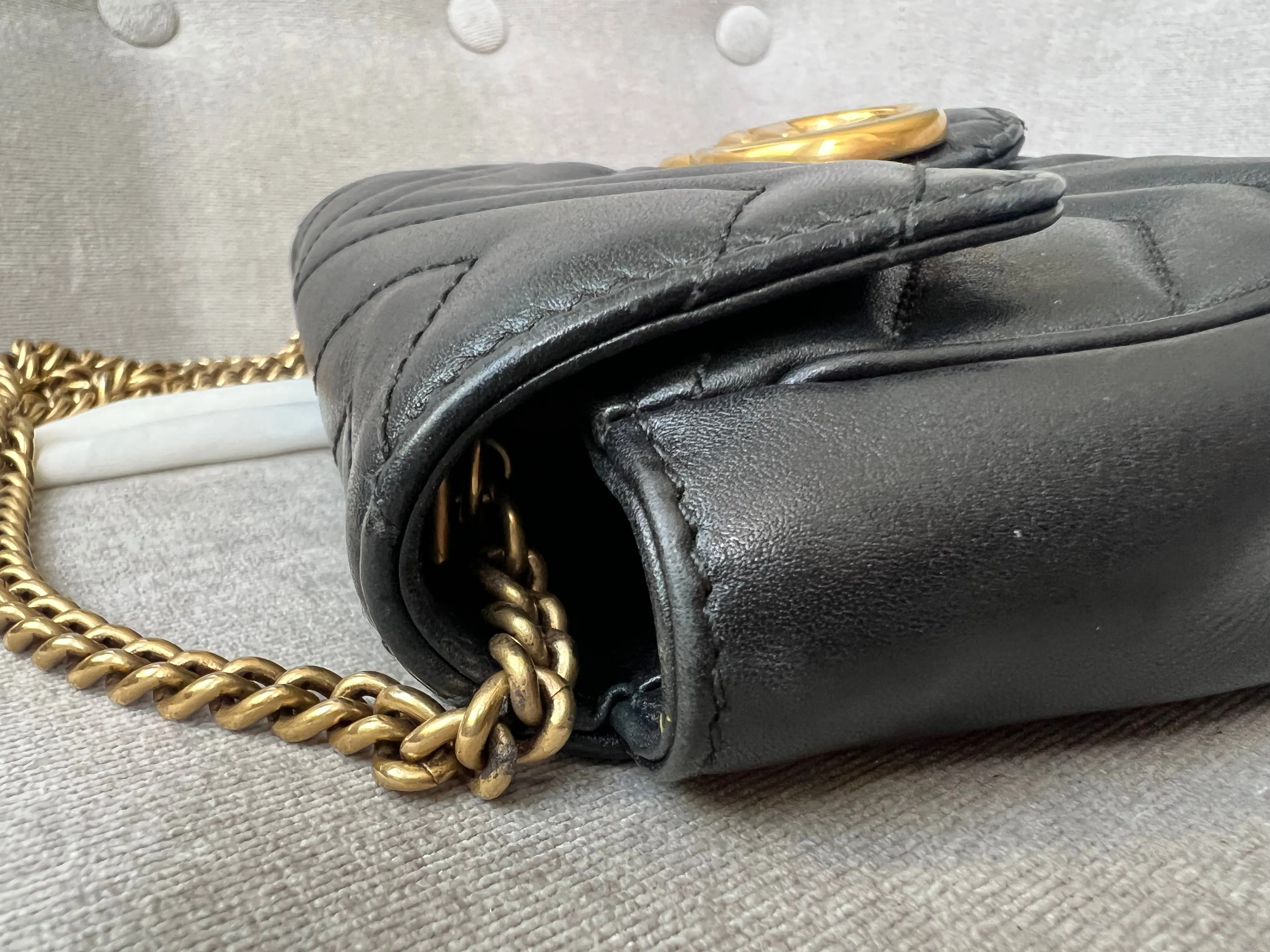 Gucci GG Black Marmont Super Mini Shoulder Bag