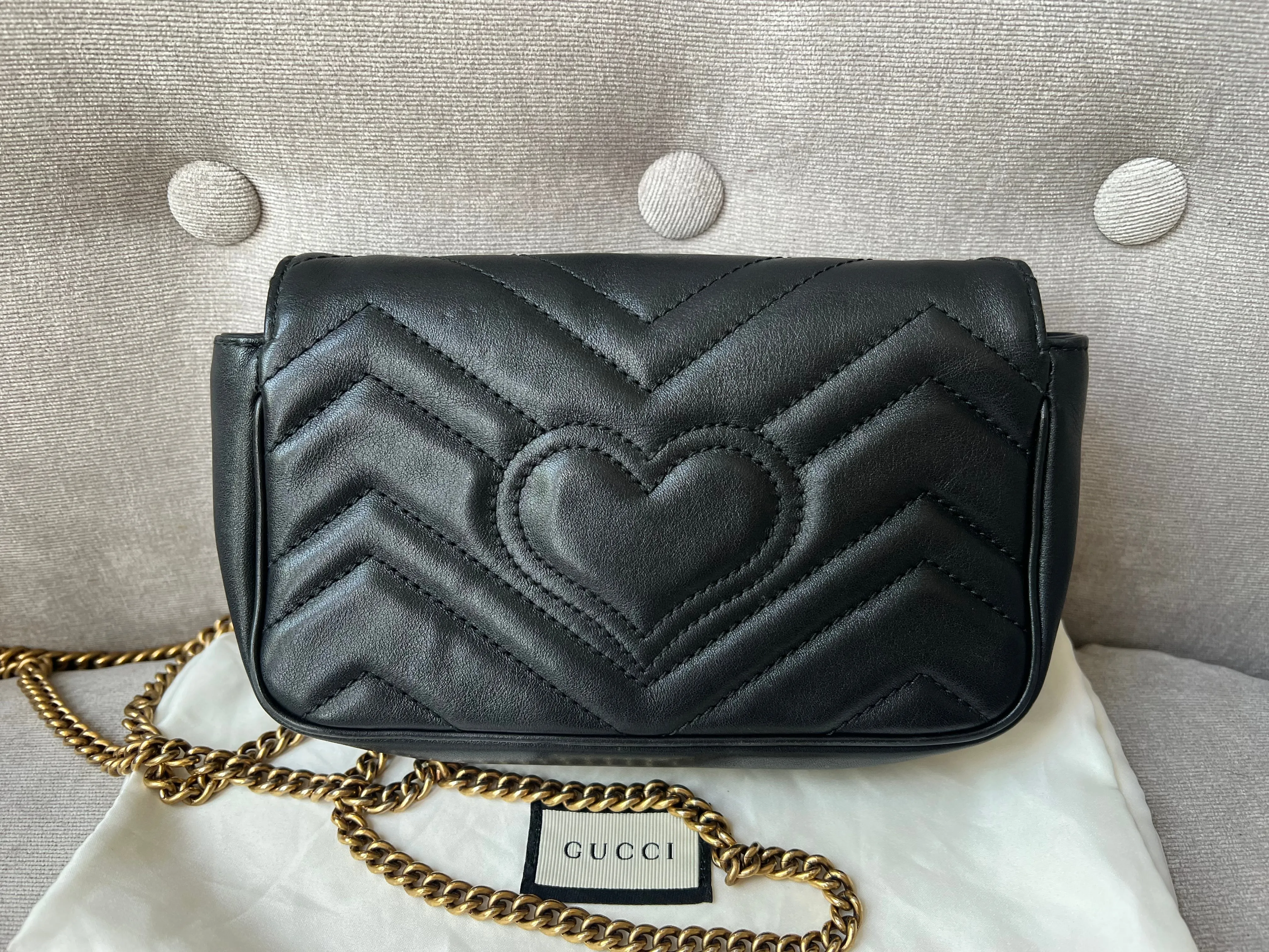 Gucci GG Black Marmont Super Mini Shoulder Bag