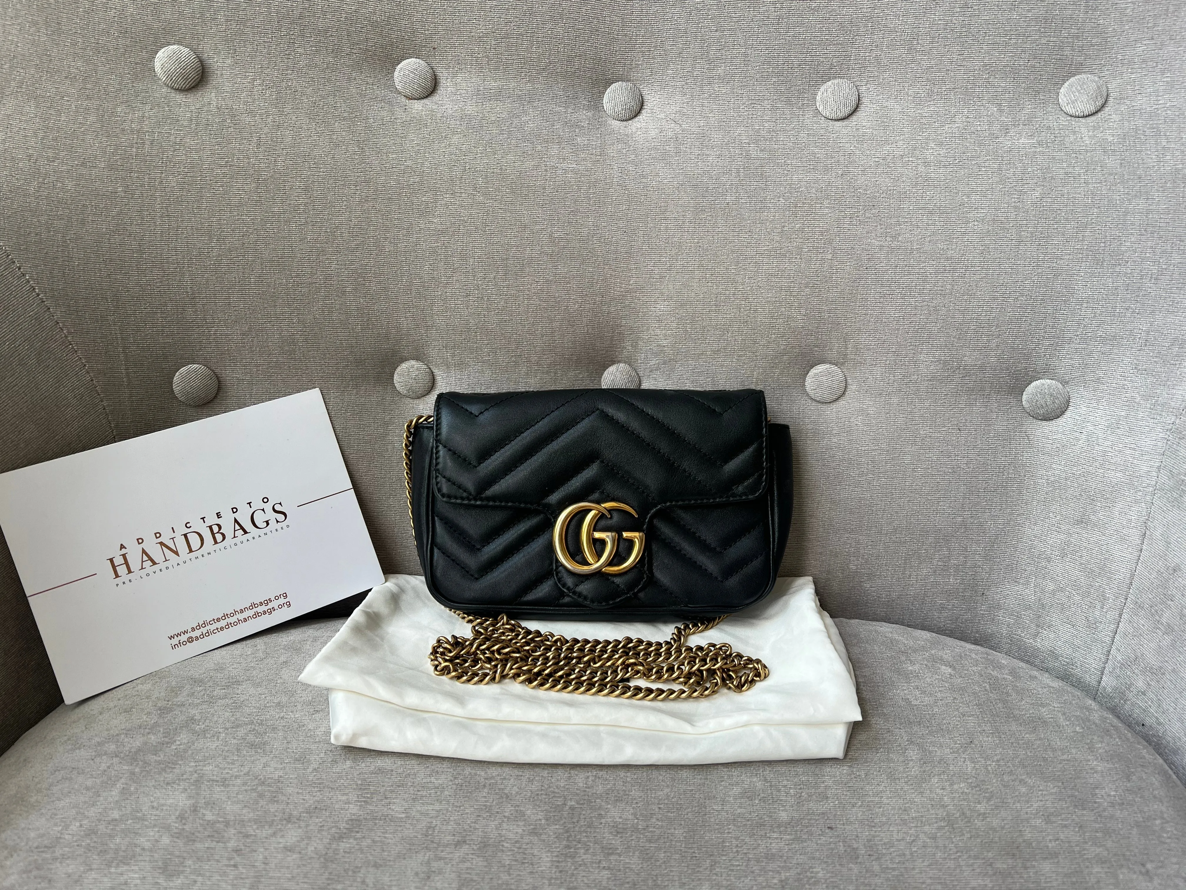 Gucci GG Black Marmont Super Mini Shoulder Bag