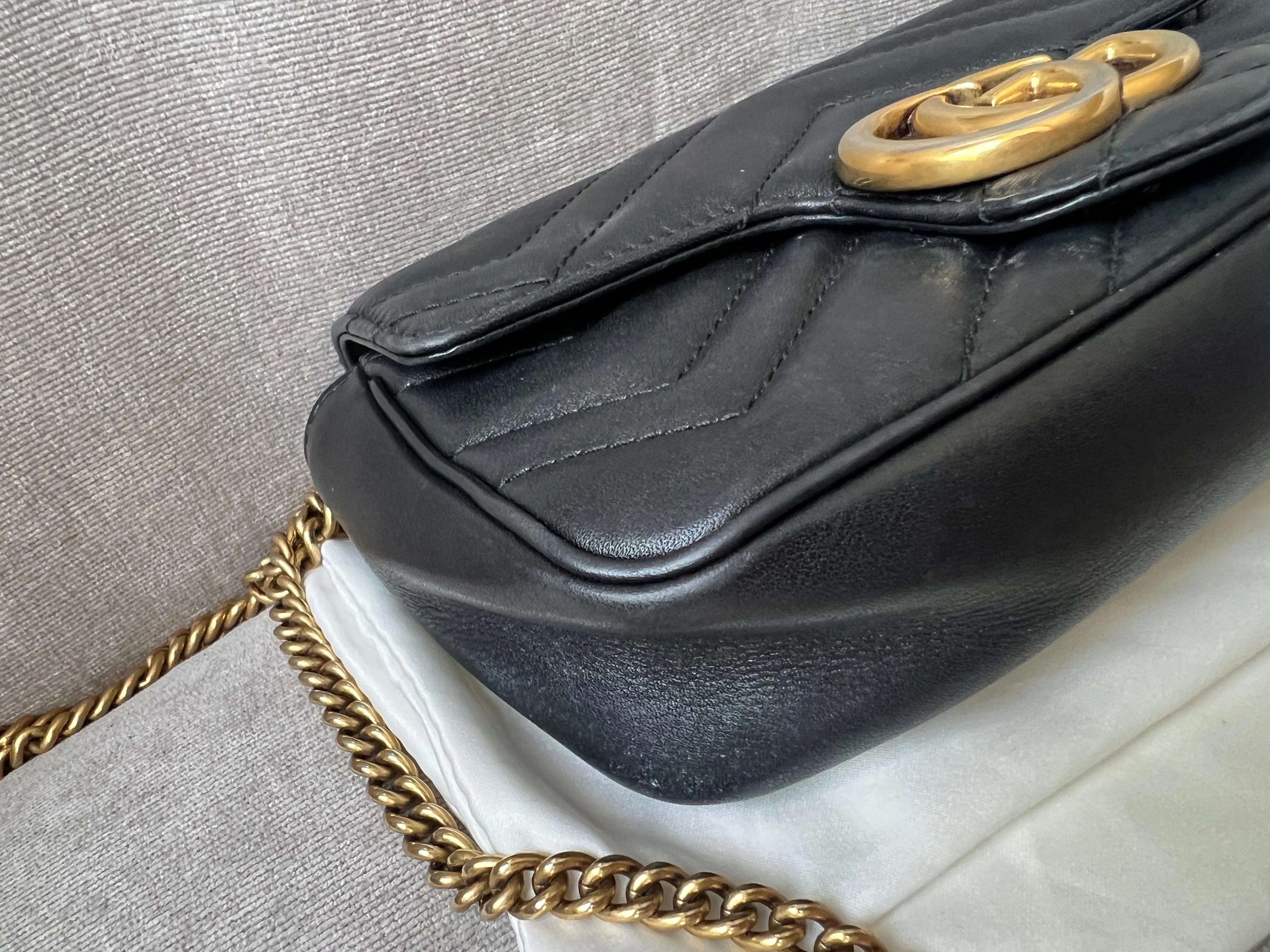 Gucci GG Black Marmont Super Mini Shoulder Bag