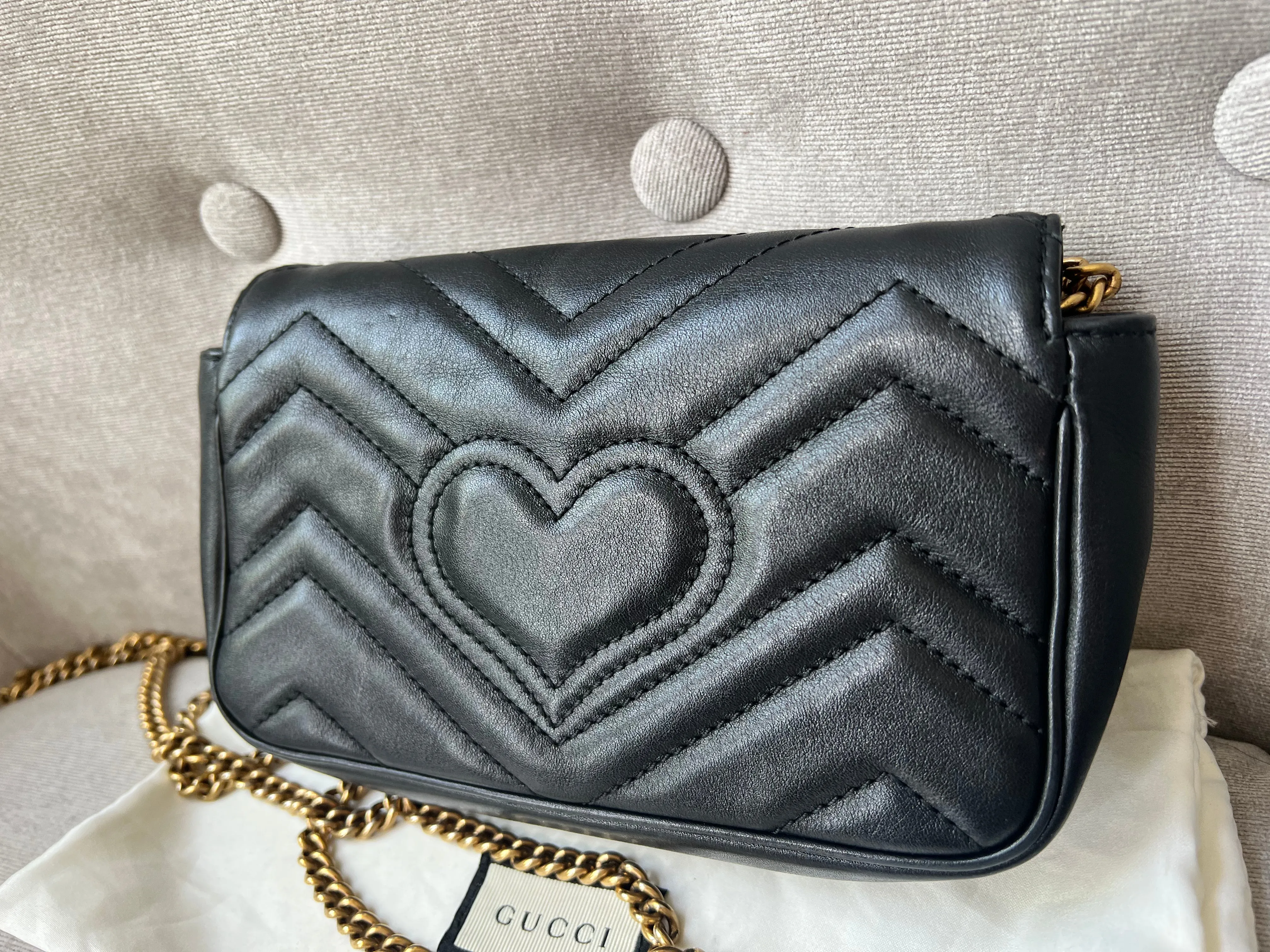 Gucci GG Black Marmont Super Mini Shoulder Bag