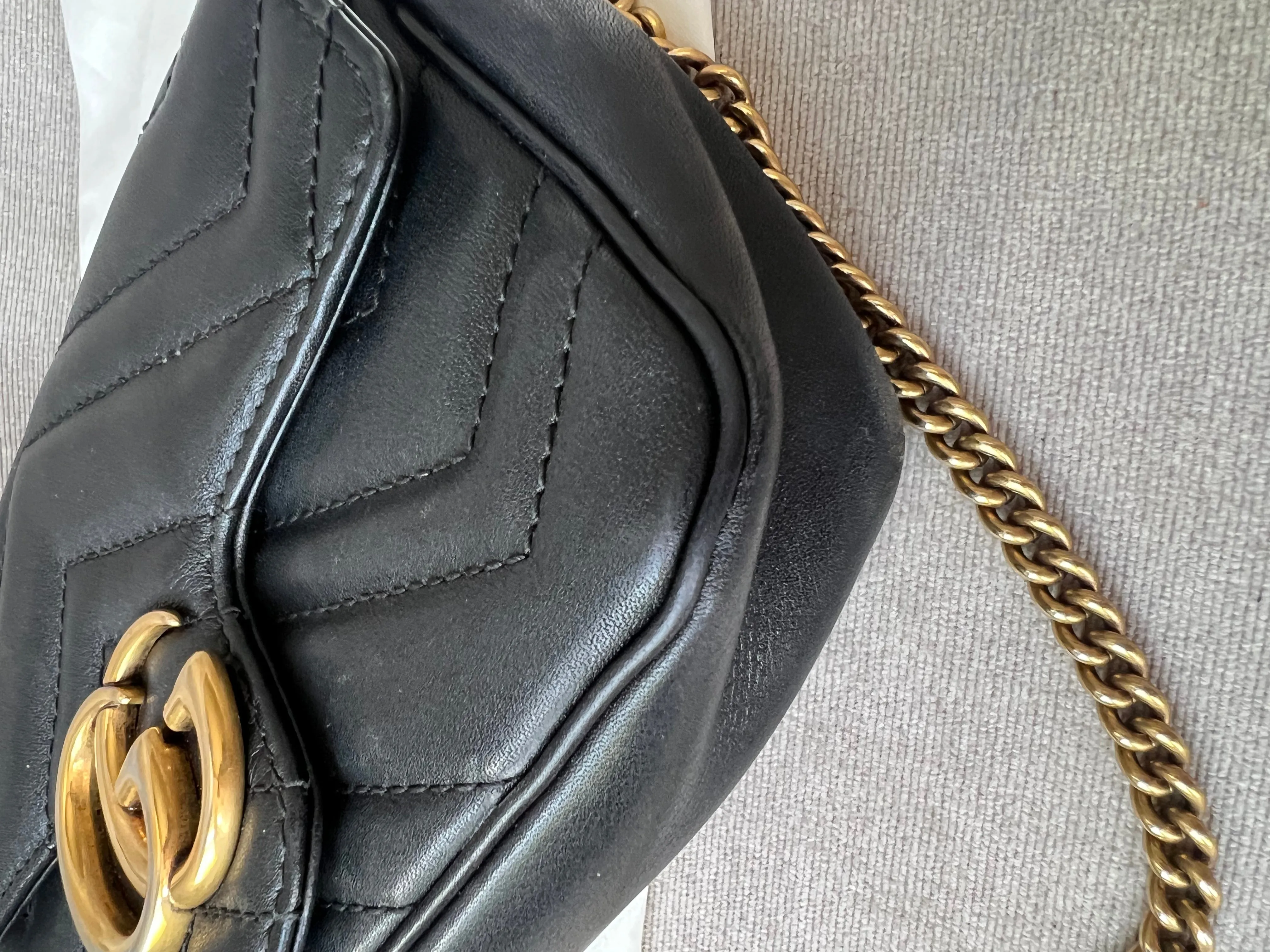 Gucci GG Black Marmont Super Mini Shoulder Bag