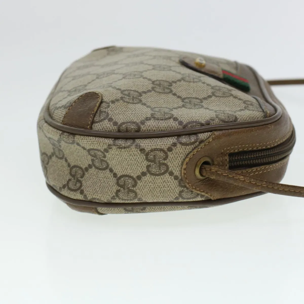 GUCCI GG Canvas Web Sherry Line Shoulder Bag Beige Red 89.02.066  rd5250