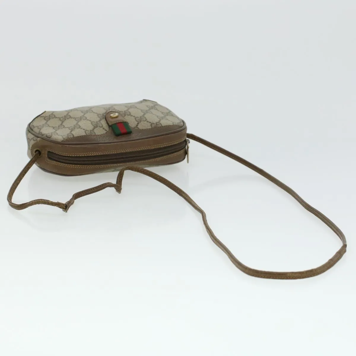 GUCCI GG Canvas Web Sherry Line Shoulder Bag Beige Red 89.02.066  rd5250