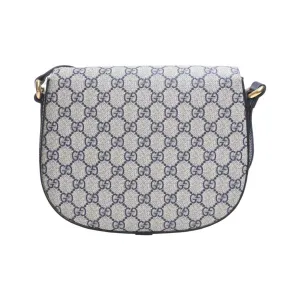 GUCCI GG Supreme Leather Shoulder Bag 432150 Navy Ladies