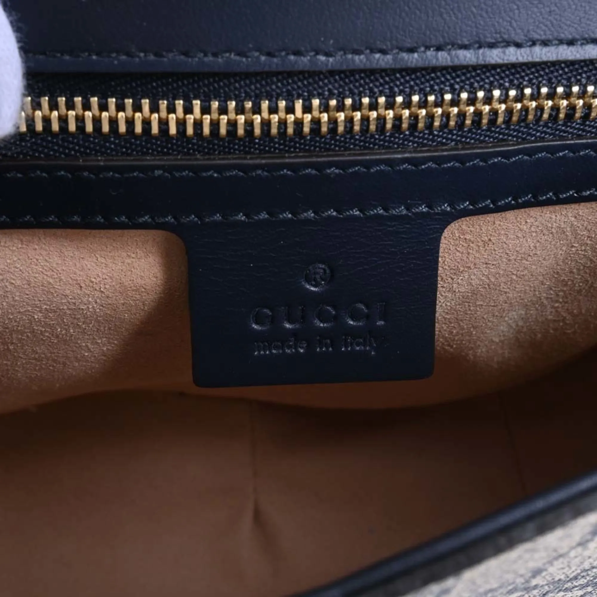 GUCCI GG Supreme Leather Shoulder Bag 432150 Navy Ladies