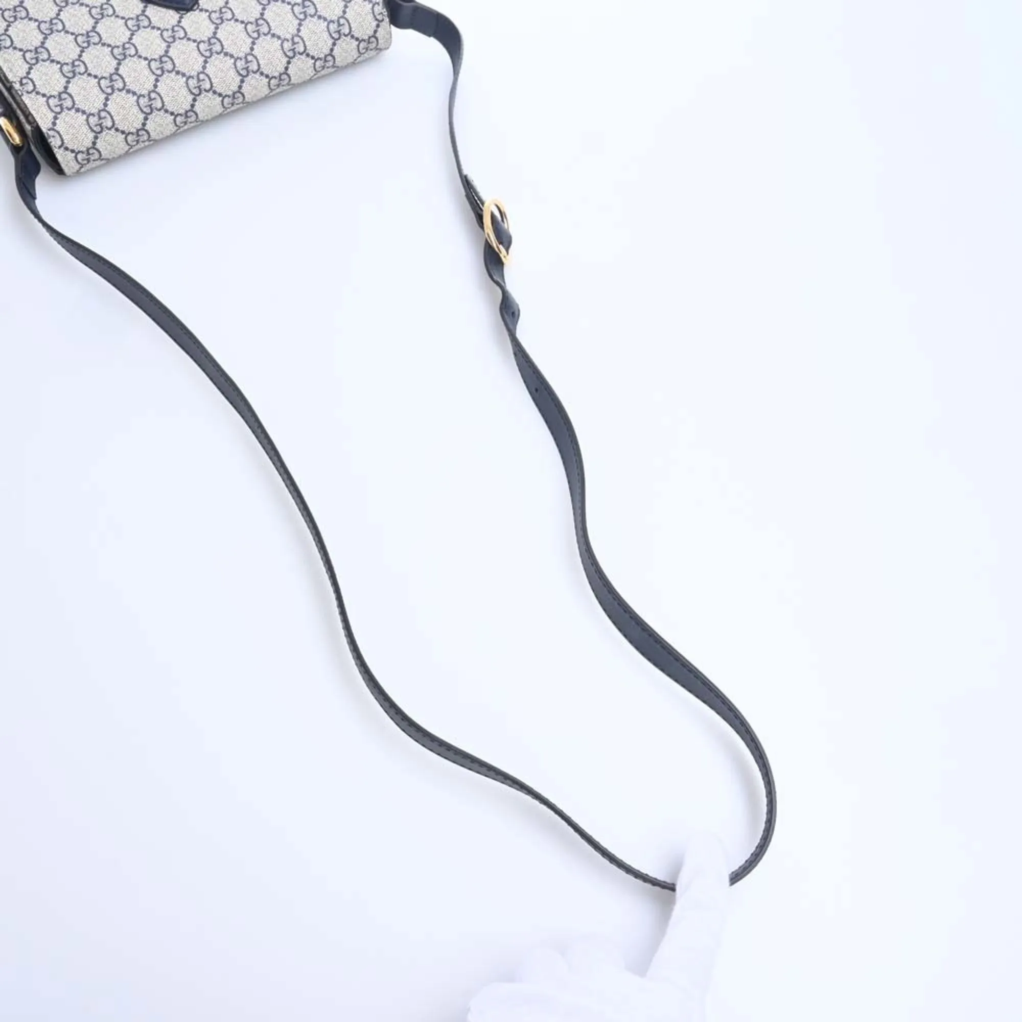 GUCCI GG Supreme Leather Shoulder Bag 432150 Navy Ladies