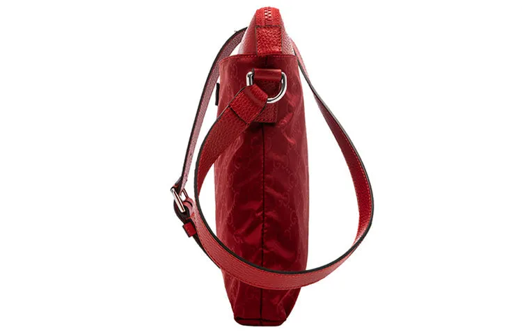 GUCCI Logo Leather Logo Nylon Shoulder Messenger Bag Red Classic 510342-K28AN-6523