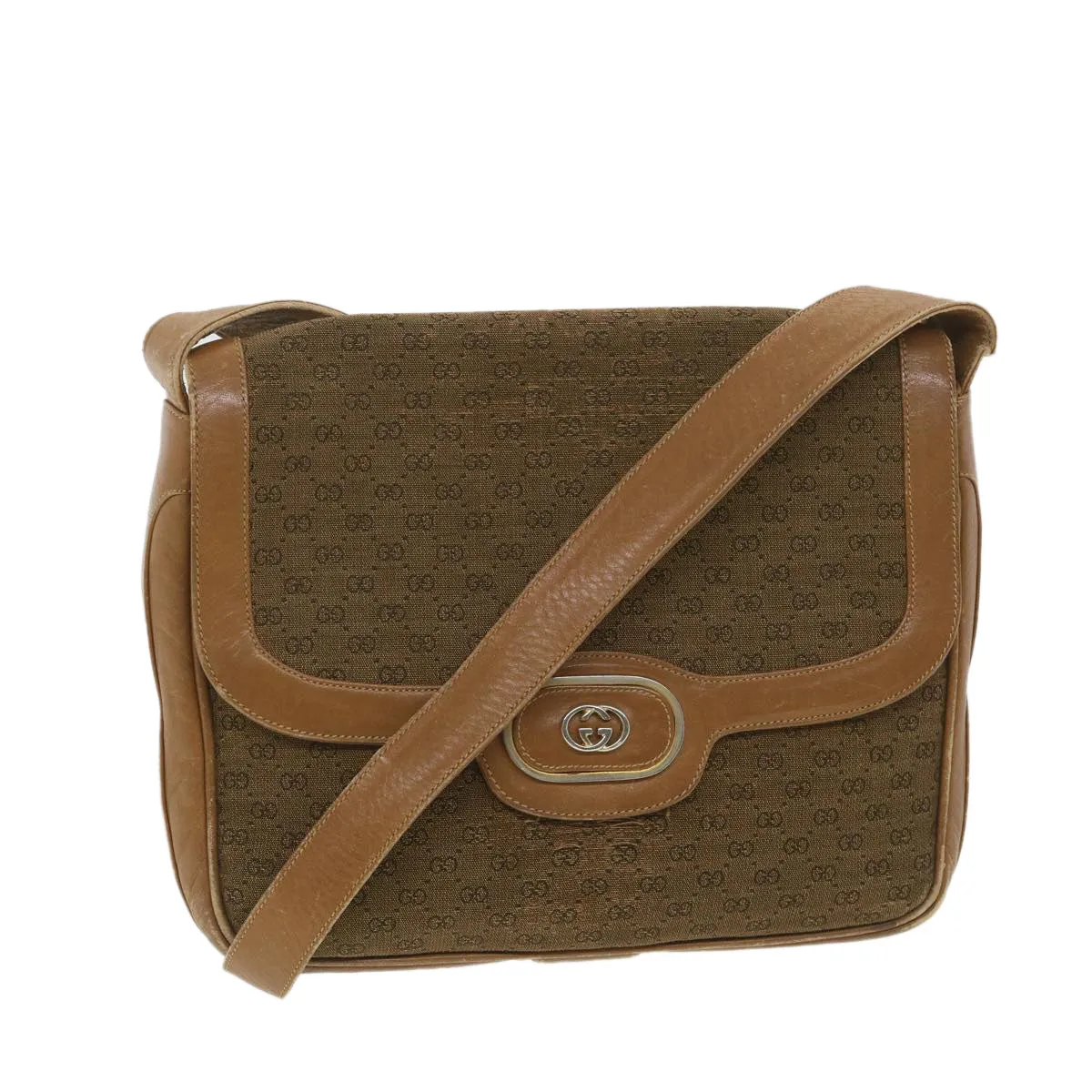 GUCCI Micro GG Canvas Shoulder Bag Beige Brown  ar9061
