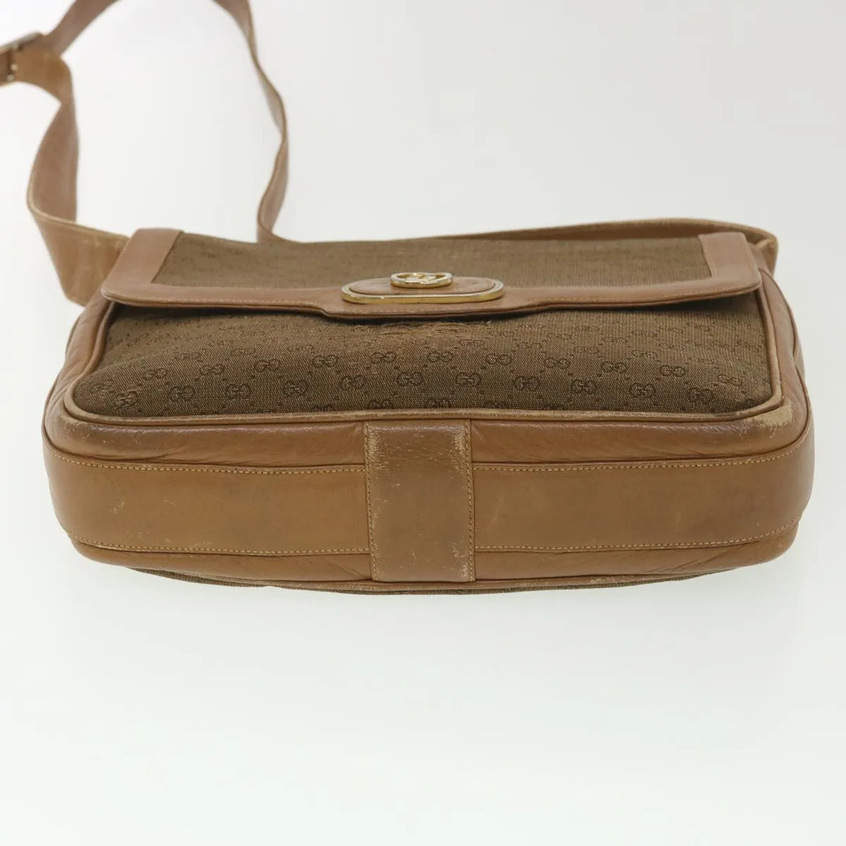 GUCCI Micro GG Canvas Shoulder Bag Beige Brown  ar9061