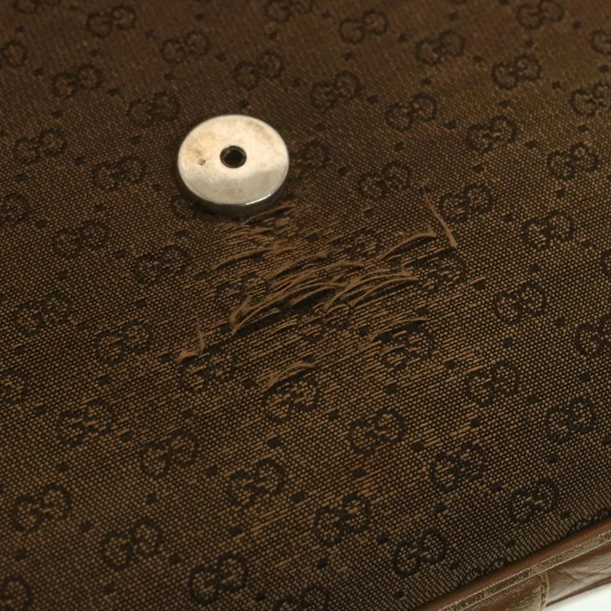 GUCCI Micro GG Canvas Shoulder Bag Beige Brown  ar9061