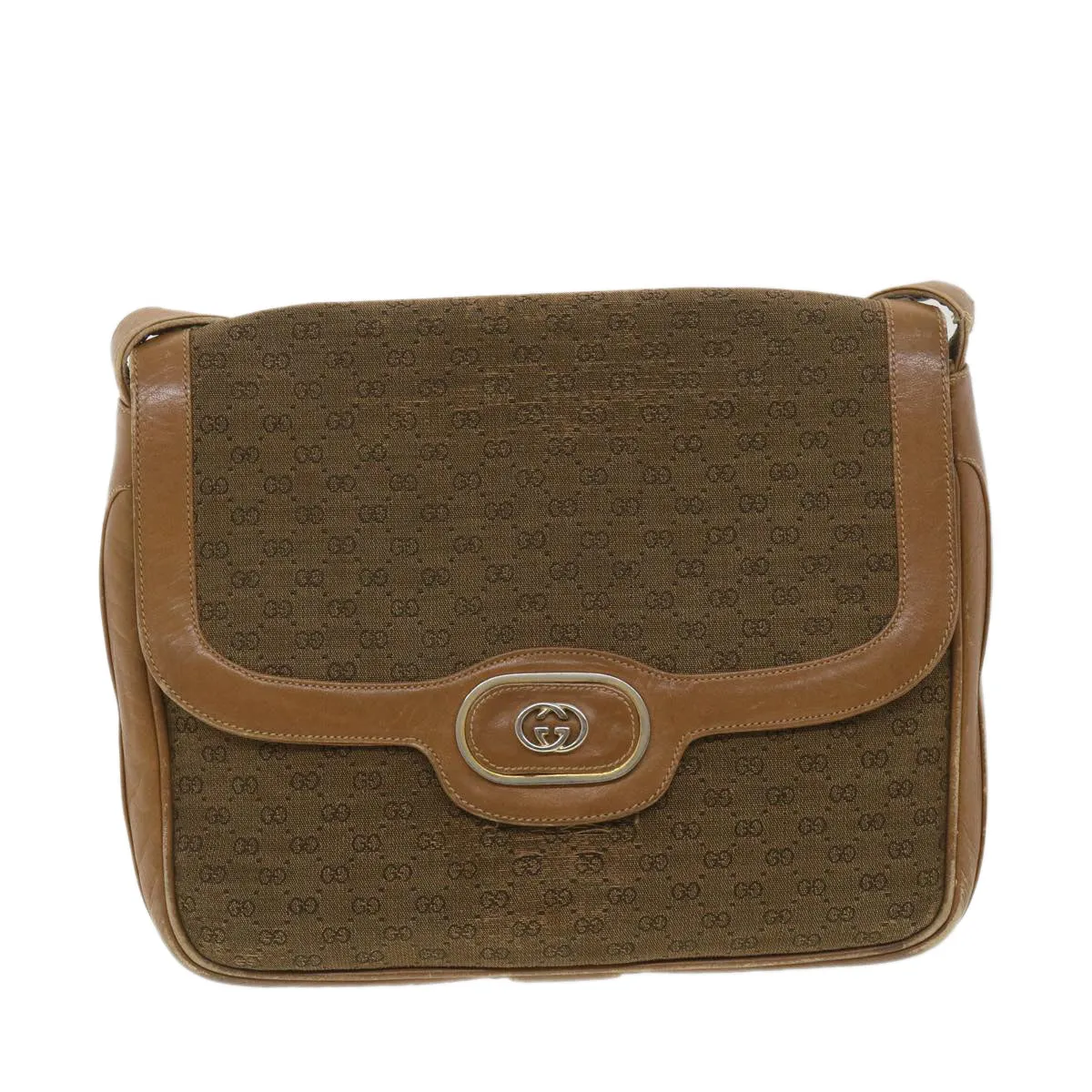 GUCCI Micro GG Canvas Shoulder Bag Beige Brown  ar9061