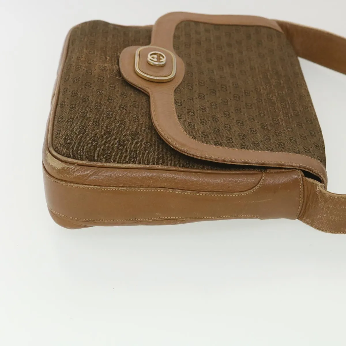 GUCCI Micro GG Canvas Shoulder Bag Beige Brown  ar9061