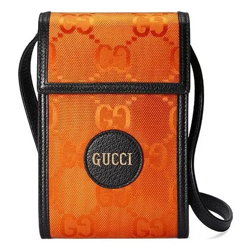 GUCCI Off The Grid OTG Environmental Friendly Series Logo Leather Logo Nylon Shoulder Messenger Bag Mini Unisex / Orange / Black 625599-H9HAN-7560