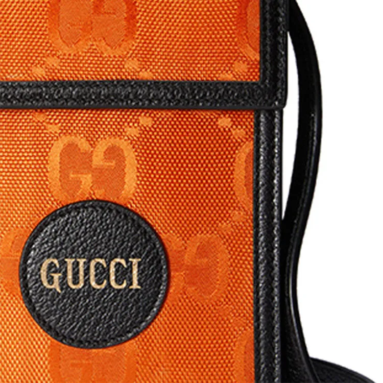 GUCCI Off The Grid OTG Environmental Friendly Series Logo Leather Logo Nylon Shoulder Messenger Bag Mini Unisex / Orange / Black 625599-H9HAN-7560