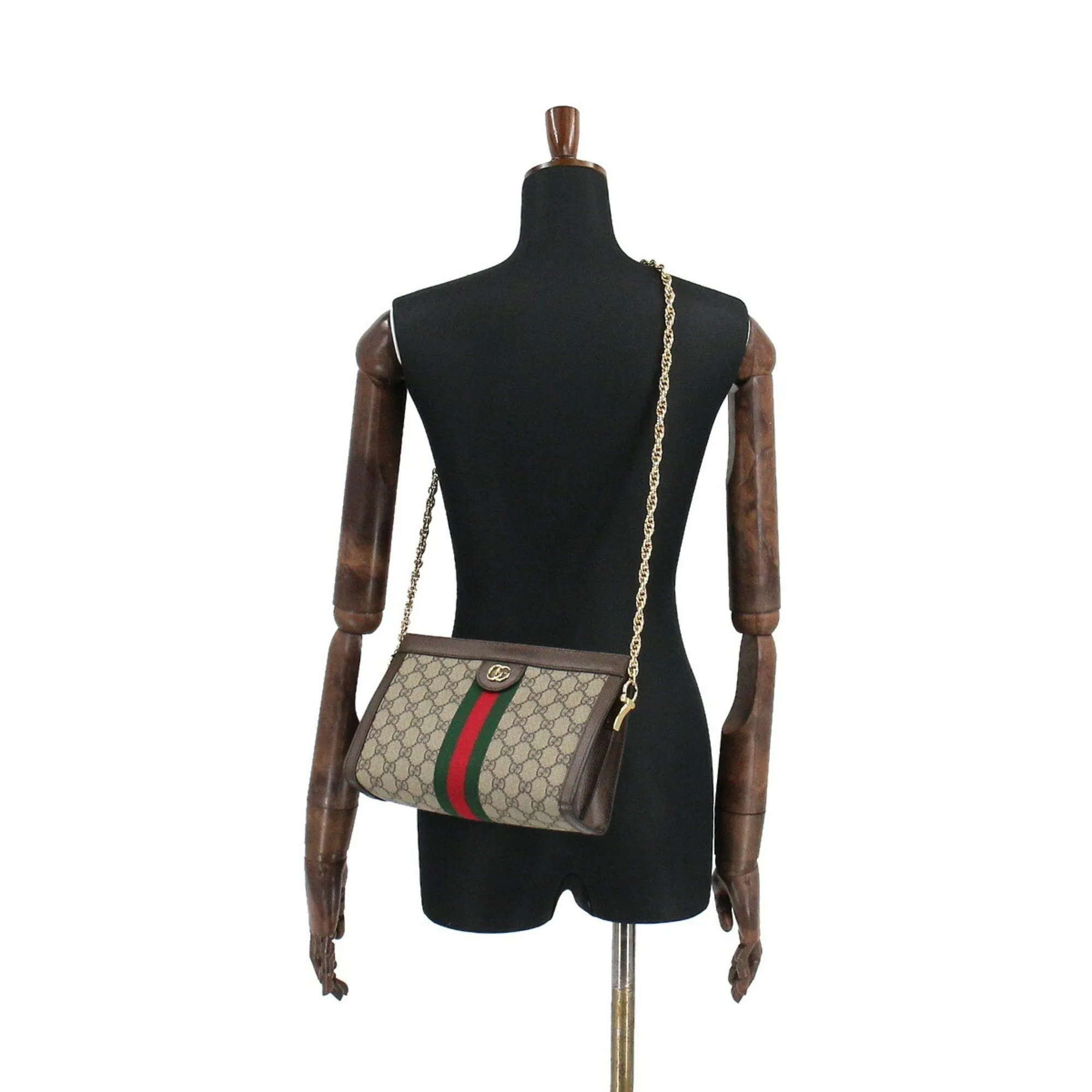 Gucci Ophidia  Small Shoulder Bag Supreme Leather Beige Brown 503877