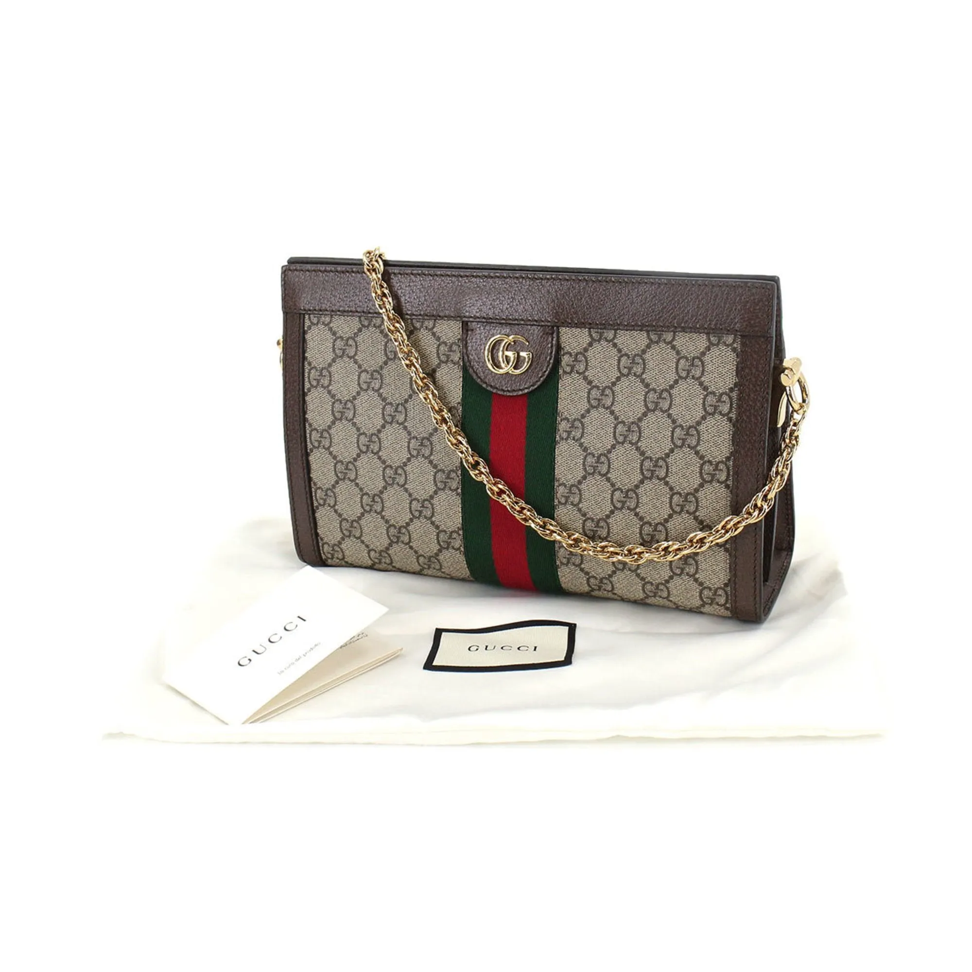 Gucci Ophidia  Small Shoulder Bag Supreme Leather Beige Brown 503877
