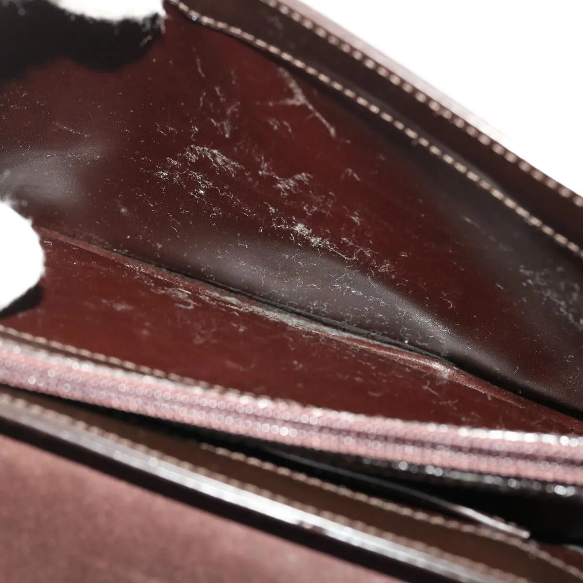 GUCCI Shoulder Bag Patent leather Brown  yk7420