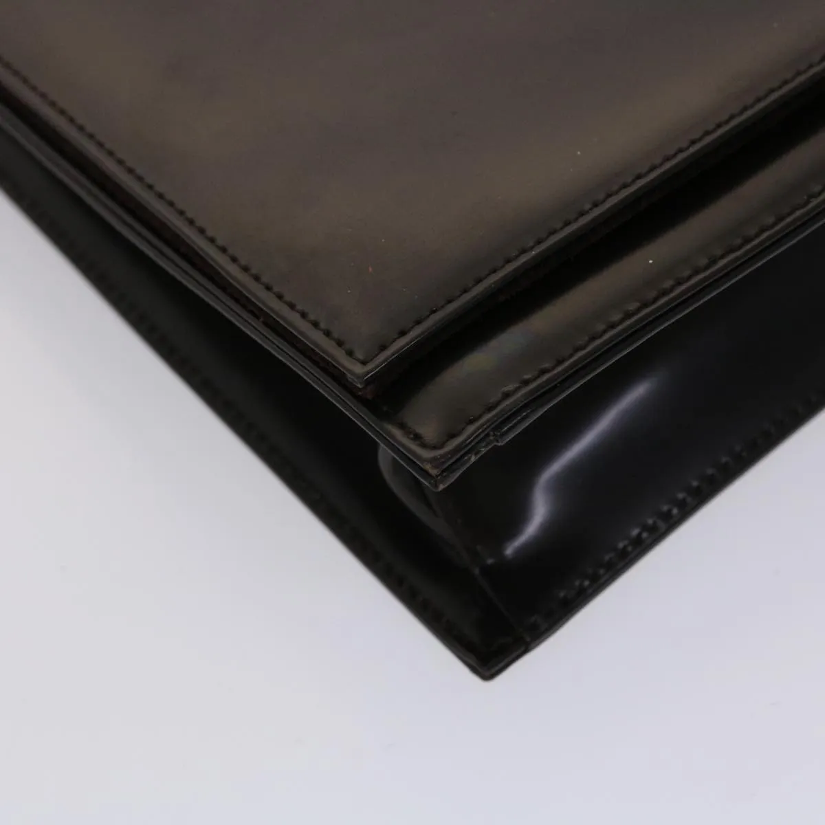 GUCCI Shoulder Bag Patent leather Brown  yk7420