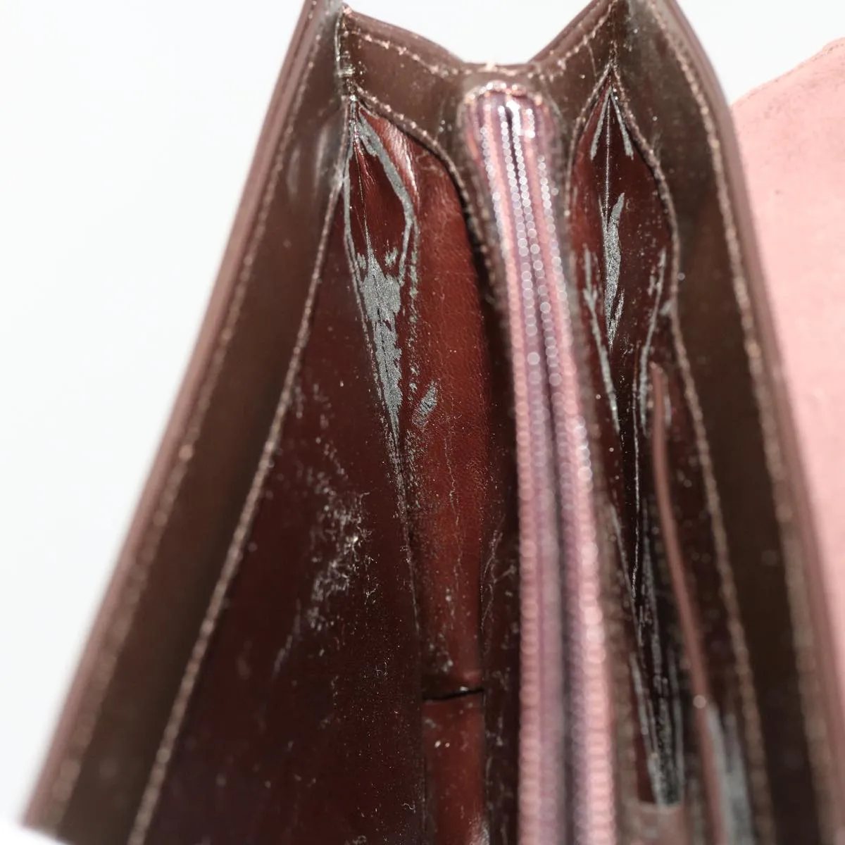 GUCCI Shoulder Bag Patent leather Brown  yk7420