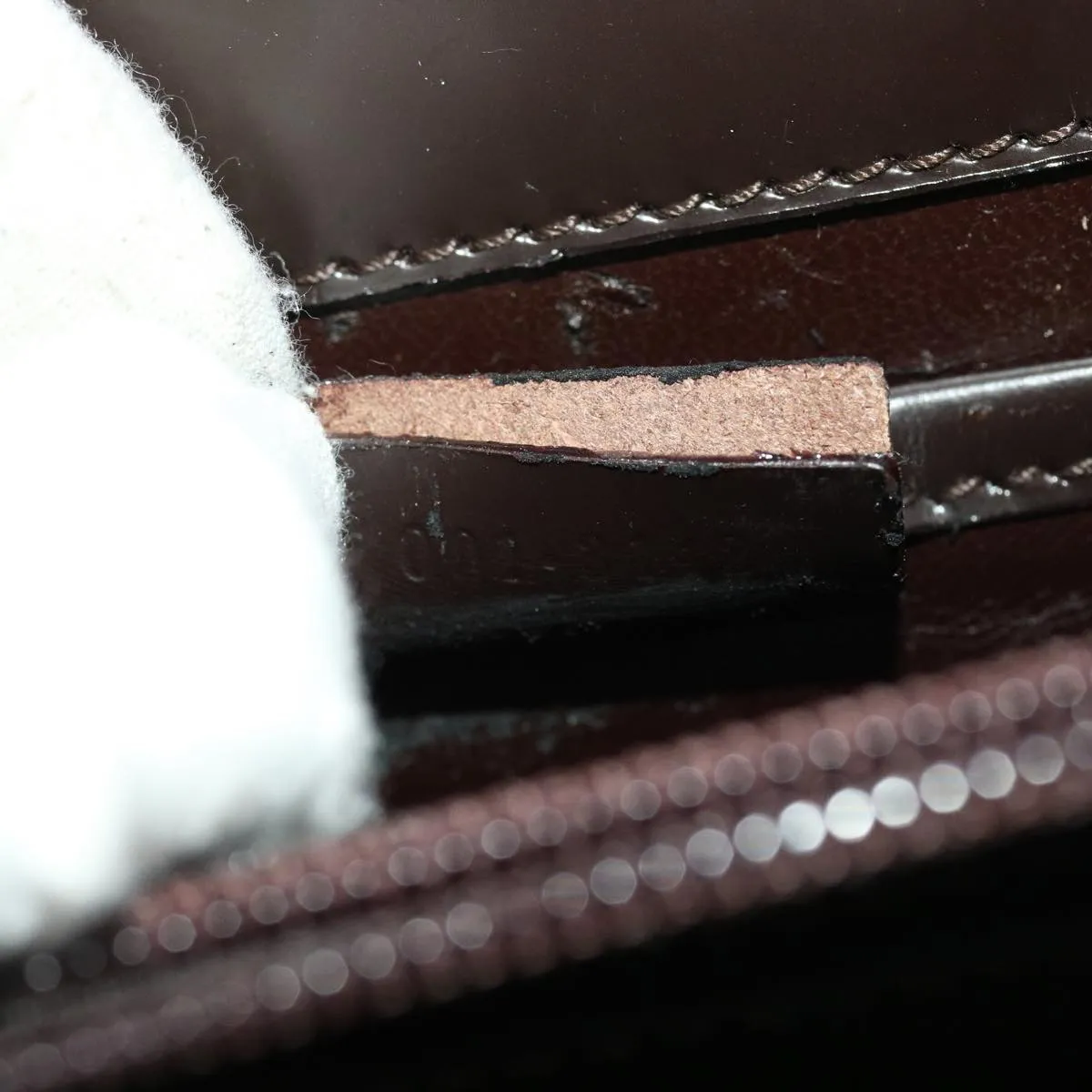 GUCCI Shoulder Bag Patent leather Brown  yk7420
