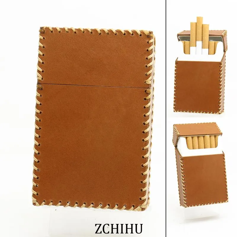 Handmade Cool Leather Mens Cigarette Holder Case Brown Cigarette Holder for Men