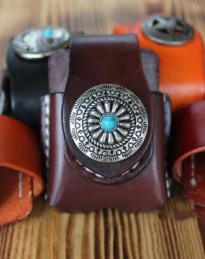 Handmade Mens Black Leather Heavy Armor Zippo Lighter Case Belt Zippo Lighter Holder with Belt Clip