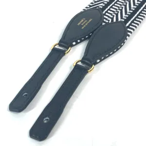 HERMES Shoulder strap Leather / canvas black bandouliere Cavale To Go