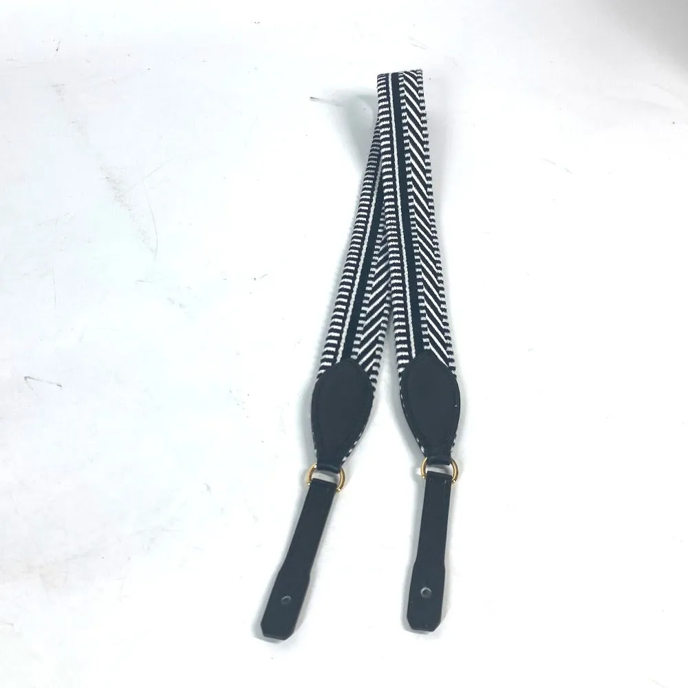 HERMES Shoulder strap Leather / canvas black bandouliere Cavale To Go