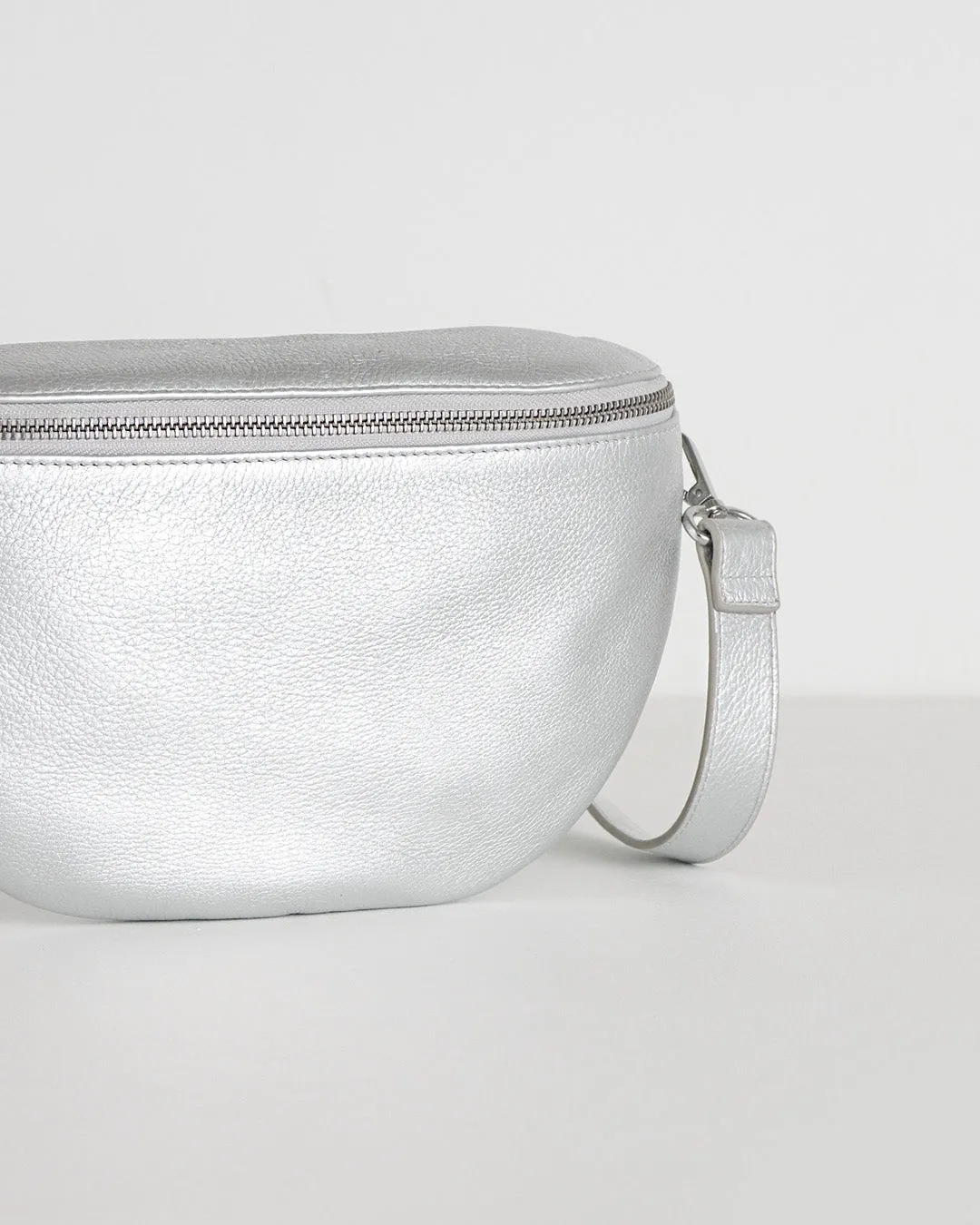 Jorja Leather Sling Bumbag - Silver