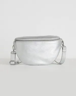 Jorja Leather Sling Bumbag - Silver