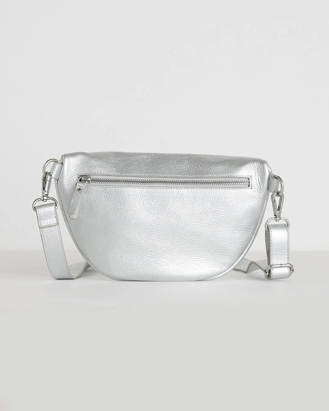 Jorja Leather Sling Bumbag - Silver