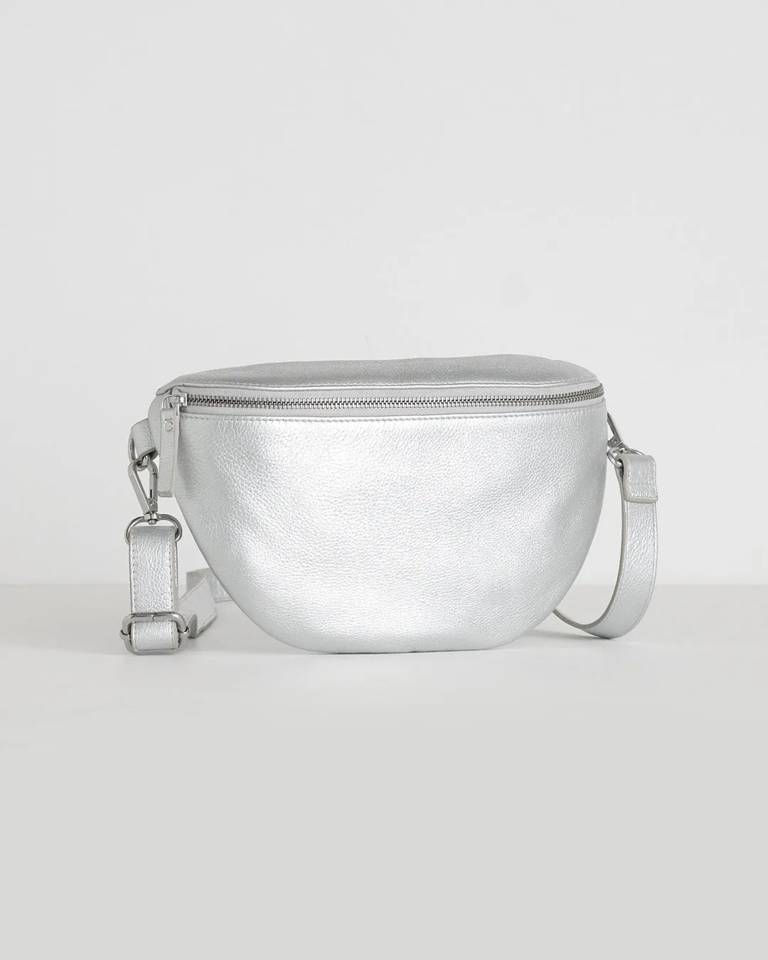Jorja Leather Sling Bumbag - Silver